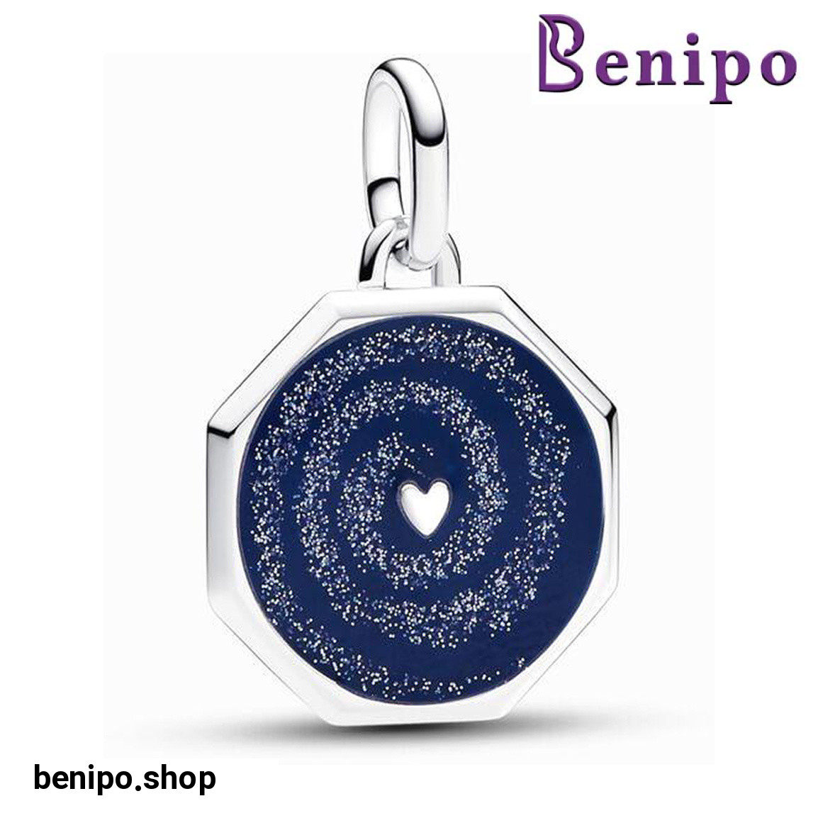 چارم آویز نقره مدل ME مدال قلب کهکشانی