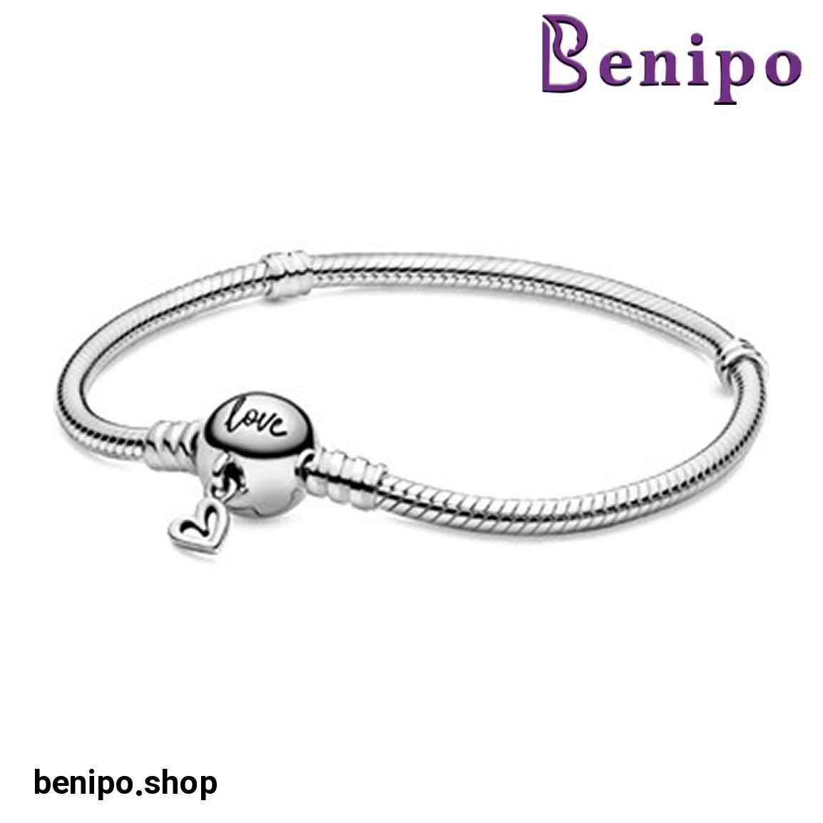 دستبند نقره مدل زنجیر ماری قلب دار دقایق سایز 20