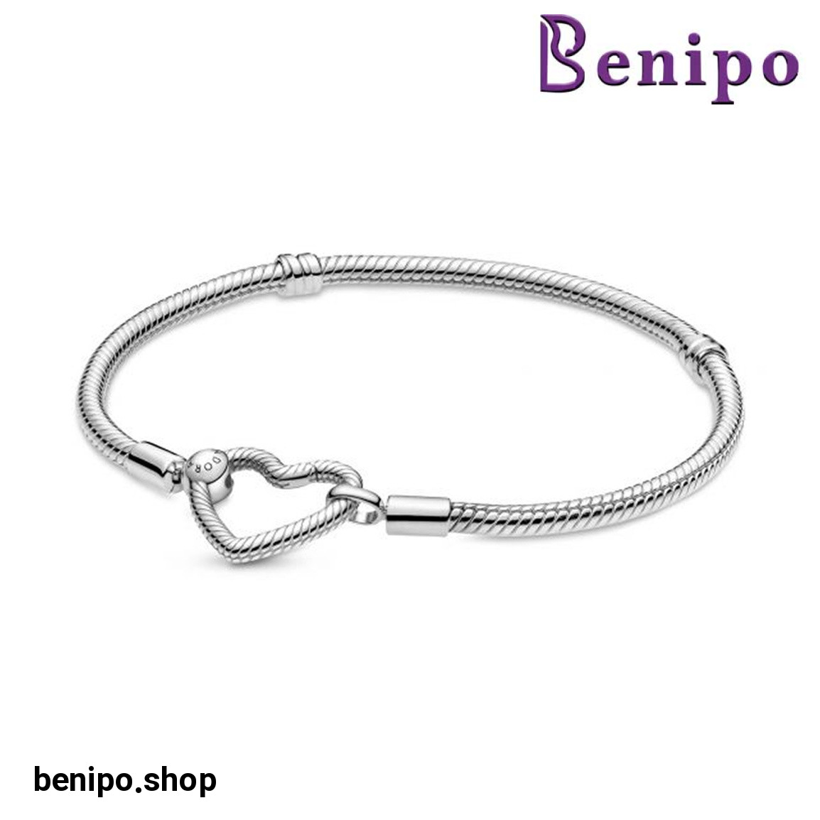 دستبند نقره مدل دقایق گیره قلبی زنجیر ماری نقره ای سایز 16