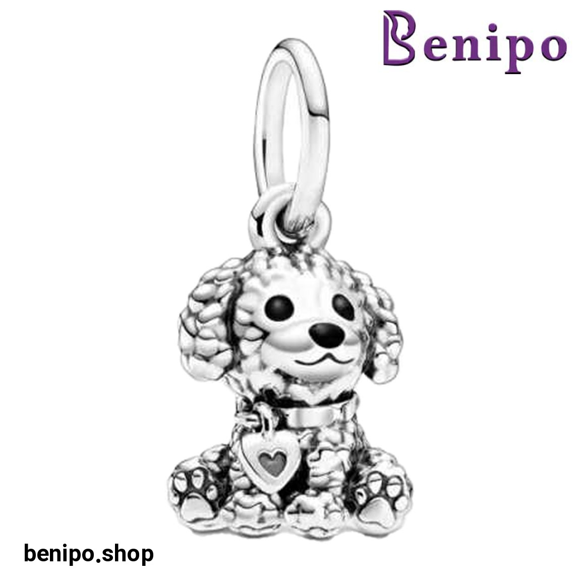 چارم آویز نقره مدل توله سگ پودل