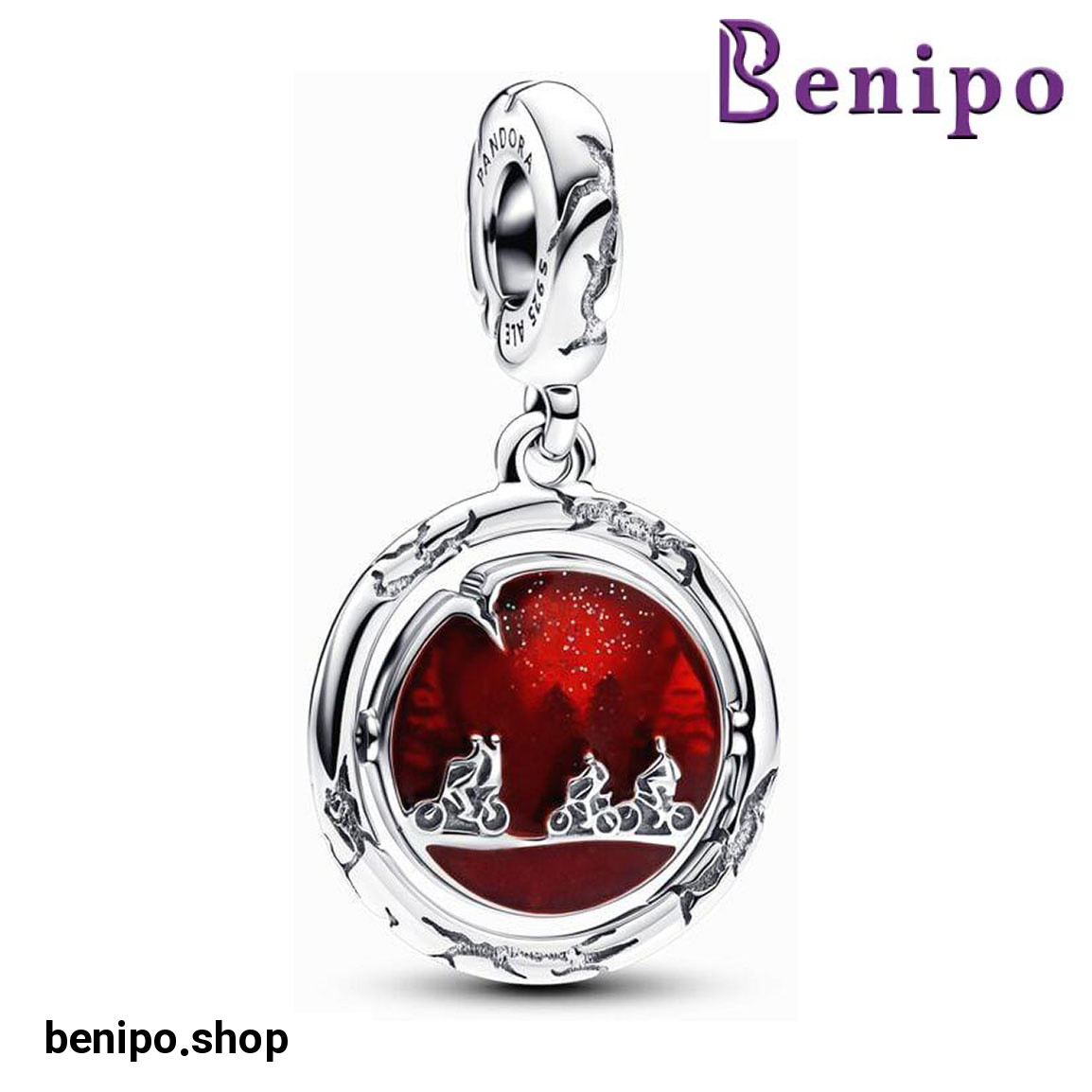 چارم آویز نقره مدل Stranger Things شب تاب