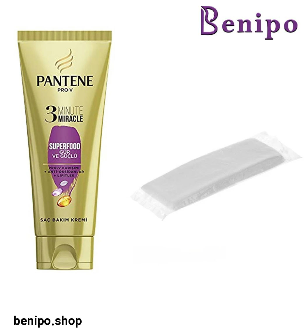 حوله یکبار مصرف به همراه ماسک مو مدل Superfood مناسب مو خشک و آسیب دیده حجم 200 میل