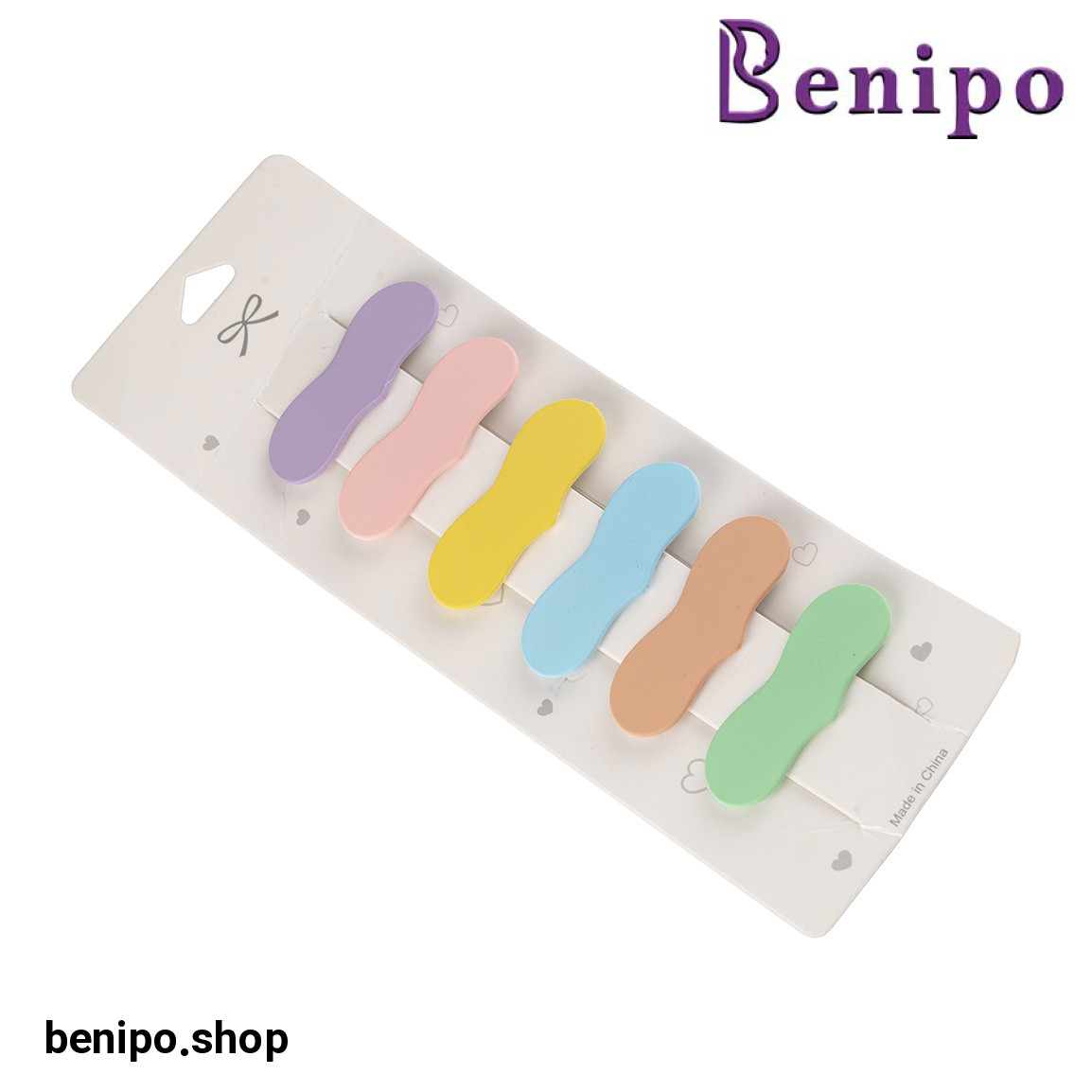 گیره مو مدل پاستیلی چند رنگ بسته 6 عددی