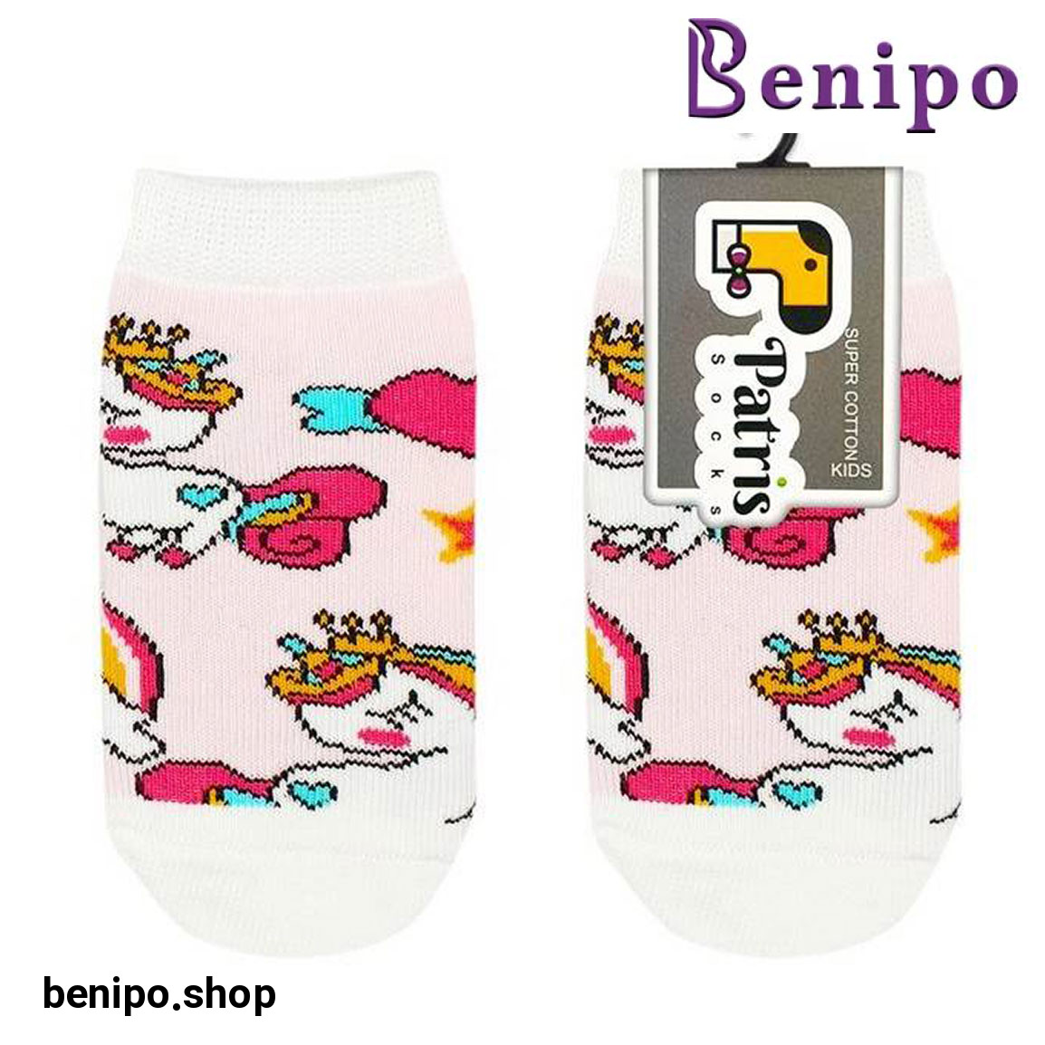 جوراب بچه گانه مچی مدل پونی صورتی