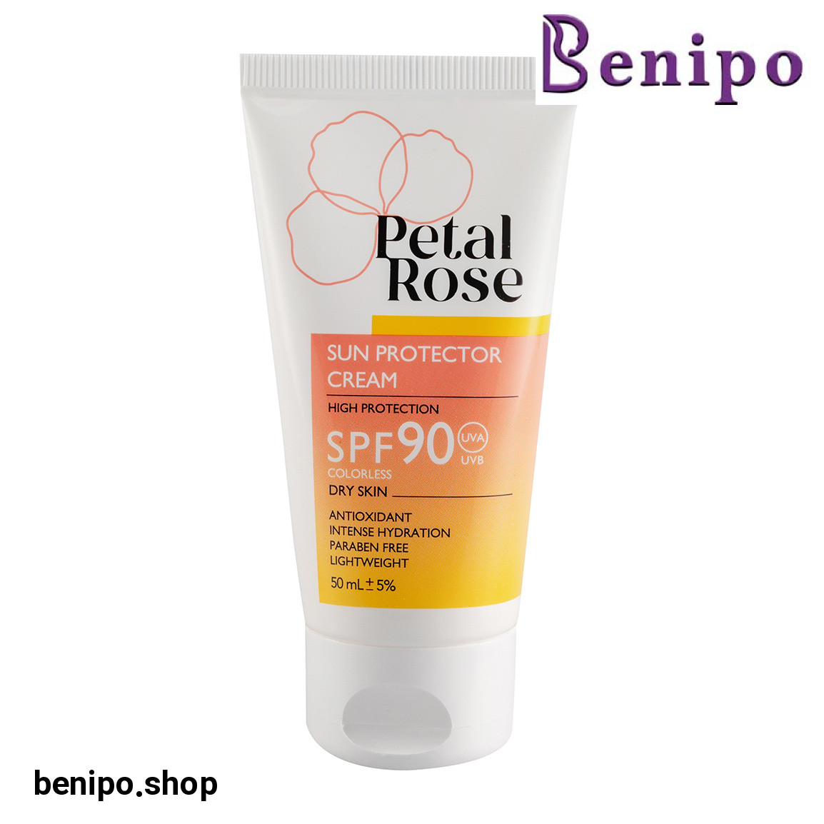 ضد آفتاب بی رنگ با SPF90 مناسب پوست خشک حجم 50 میلی لیتر