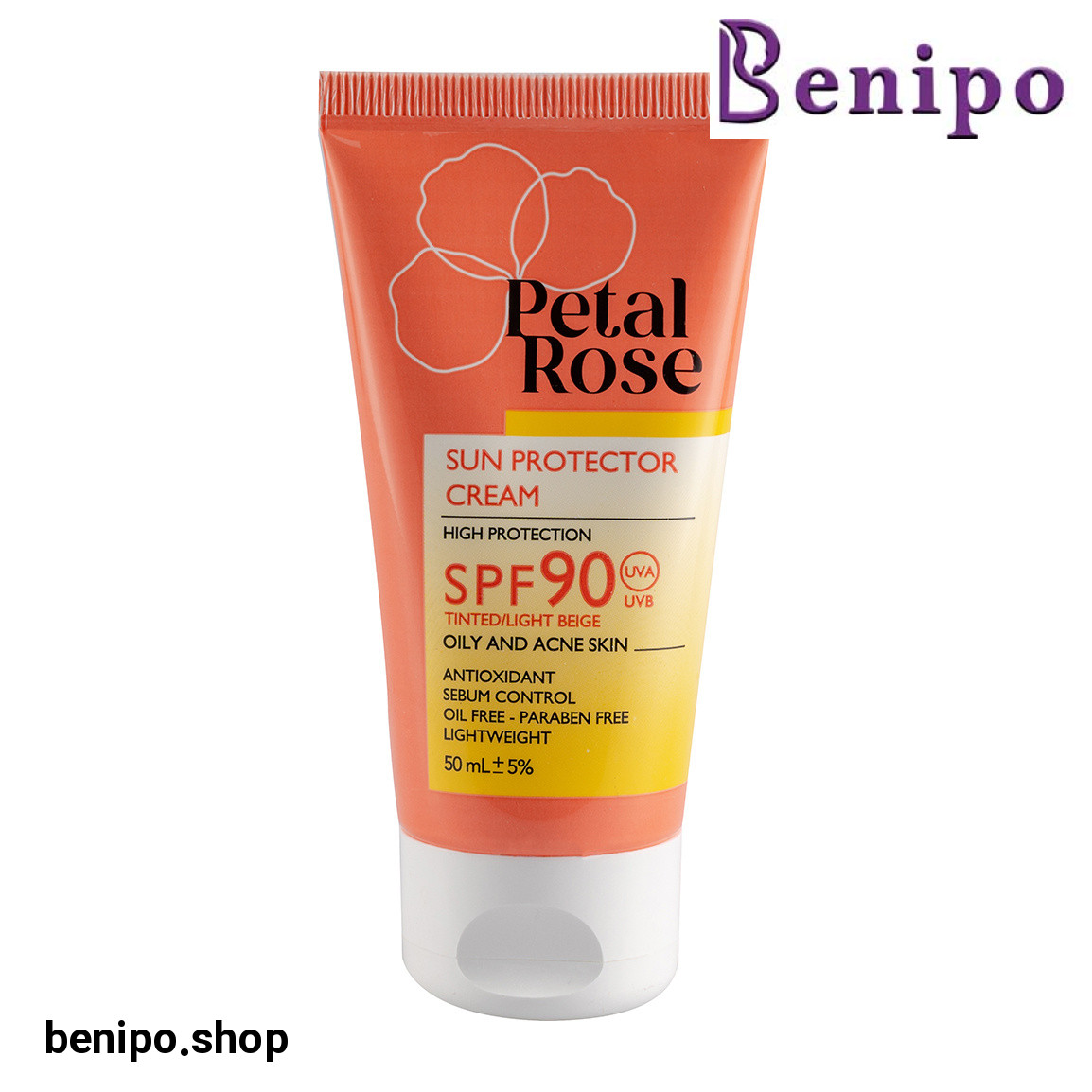 ضد آفتاب رنگی با SPF90 مناسب پوست چرب حجم 50 میلی لیتر