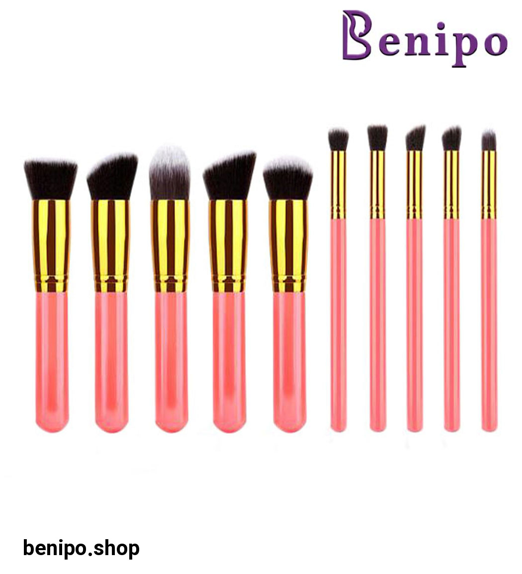 ست براش 10تکه صورتی