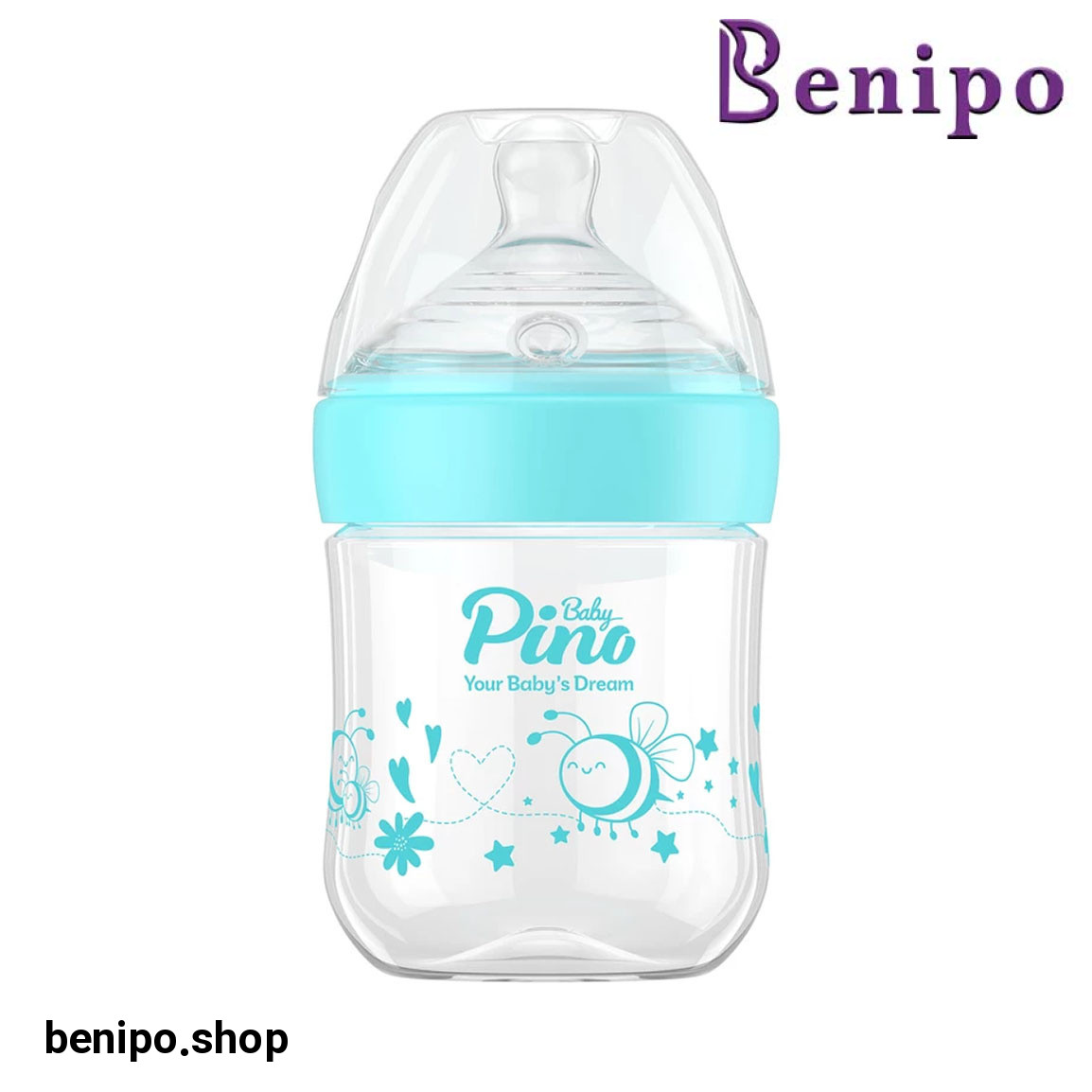 شیشه شیر نوزاد و کودک 0 تا 6 ماه مدل زنبور حجم 150 میلی لیتر