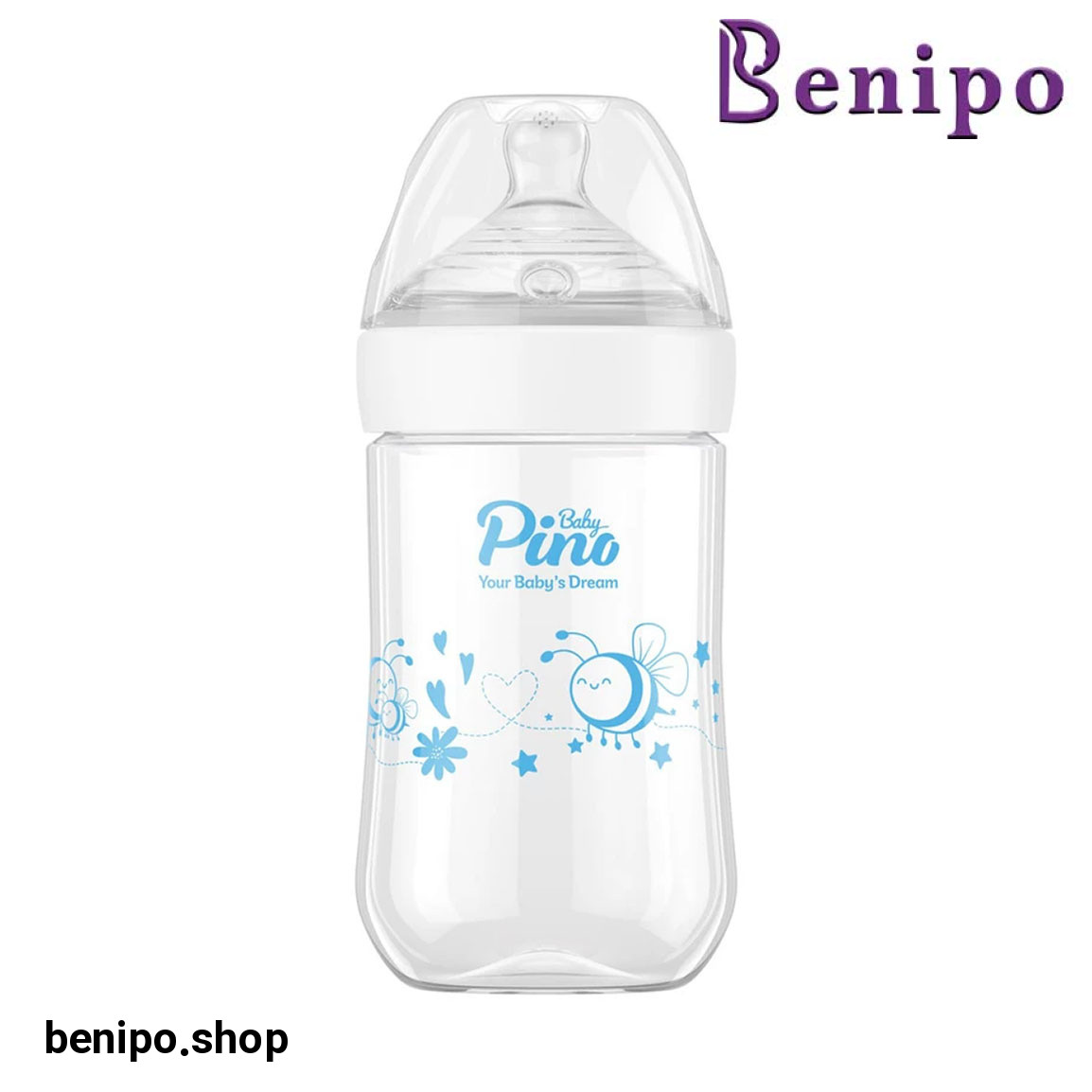 شیشه شیر نوزاد و کودک 0 تا 6 ماه مدل زنبور حجم 260 میلی لیتر