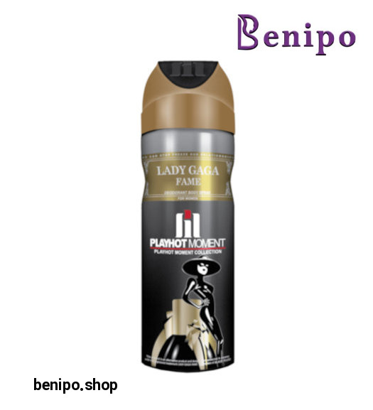 اسپری دئودورانت زنانه Lady GaGa Fame Black Fluid حجم 200میل