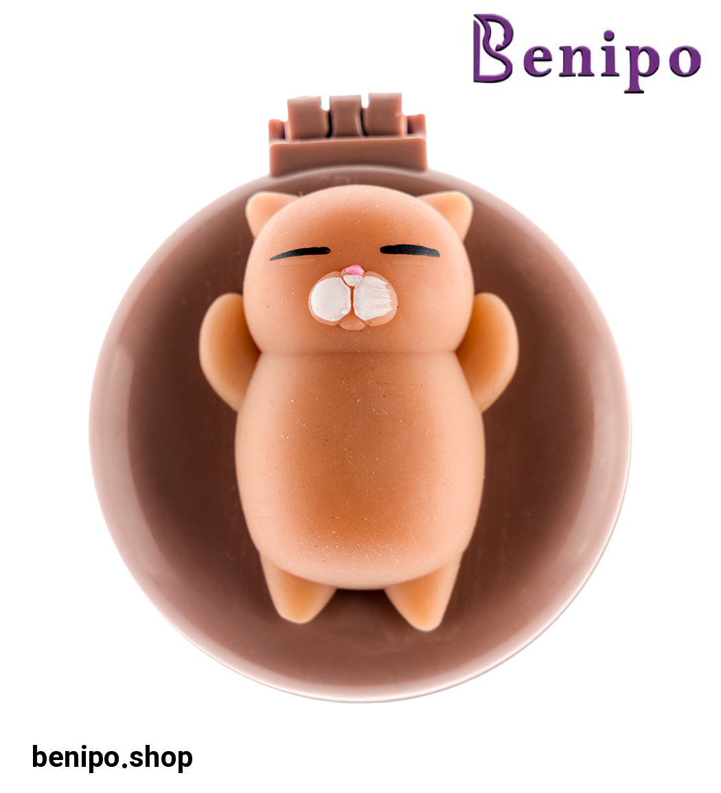 برس مو گرد فانتزی آینه دار ارسال با طرح رندوم