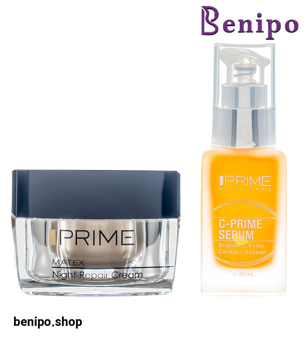 پک کرم شب بازسازی کننده پوست و سرم ویتامین سی