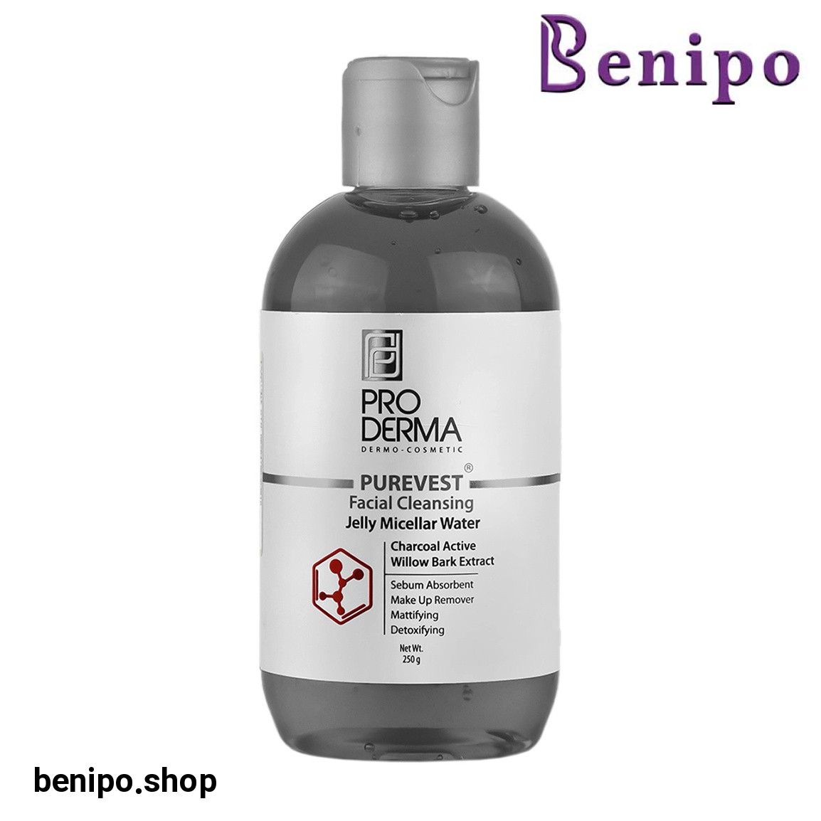 میسلار واتر حاوی ذغال فعال حجم 250 میلی لیتر