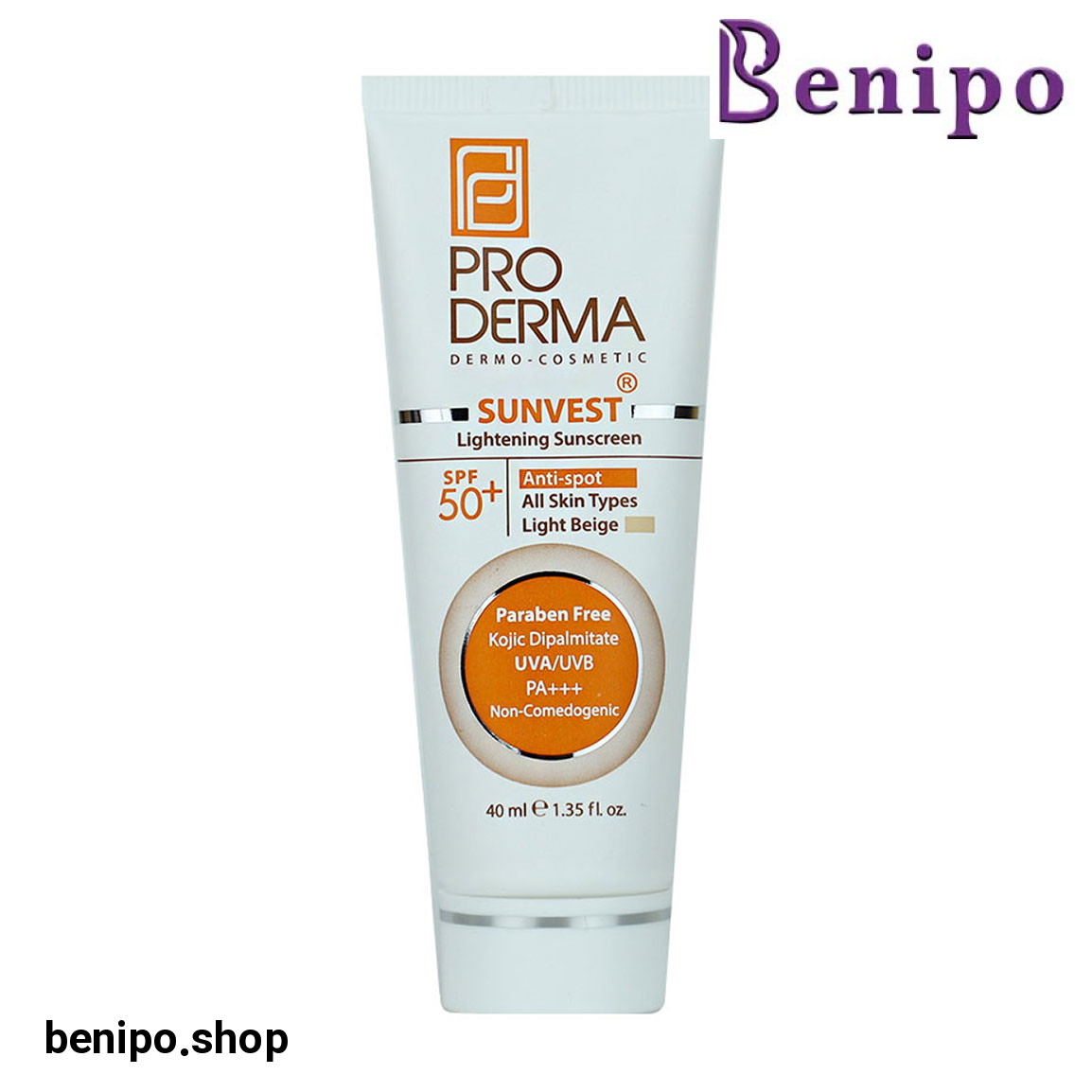 ضد آفتاب روشن کننده و ضد لک سری Sunvest با SPF 50 حجم 40 میلی لیتر