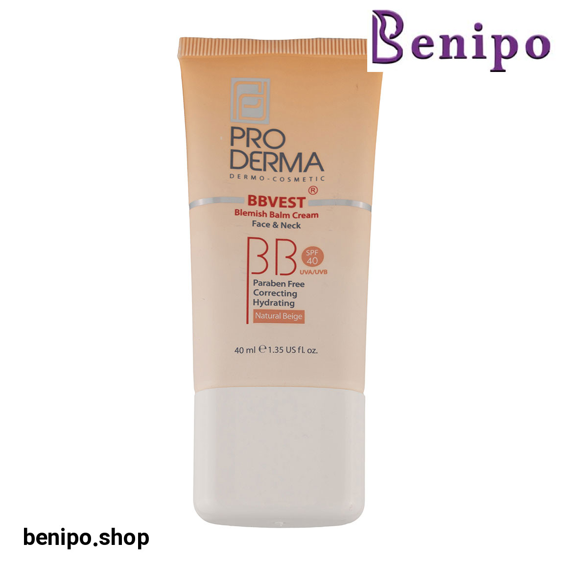 کرم مرطوب کننده رنگی صورت مدل BBVest مناسب پوست چرب و جوش دار با SPF 40 حجم 40 میلی لیتر