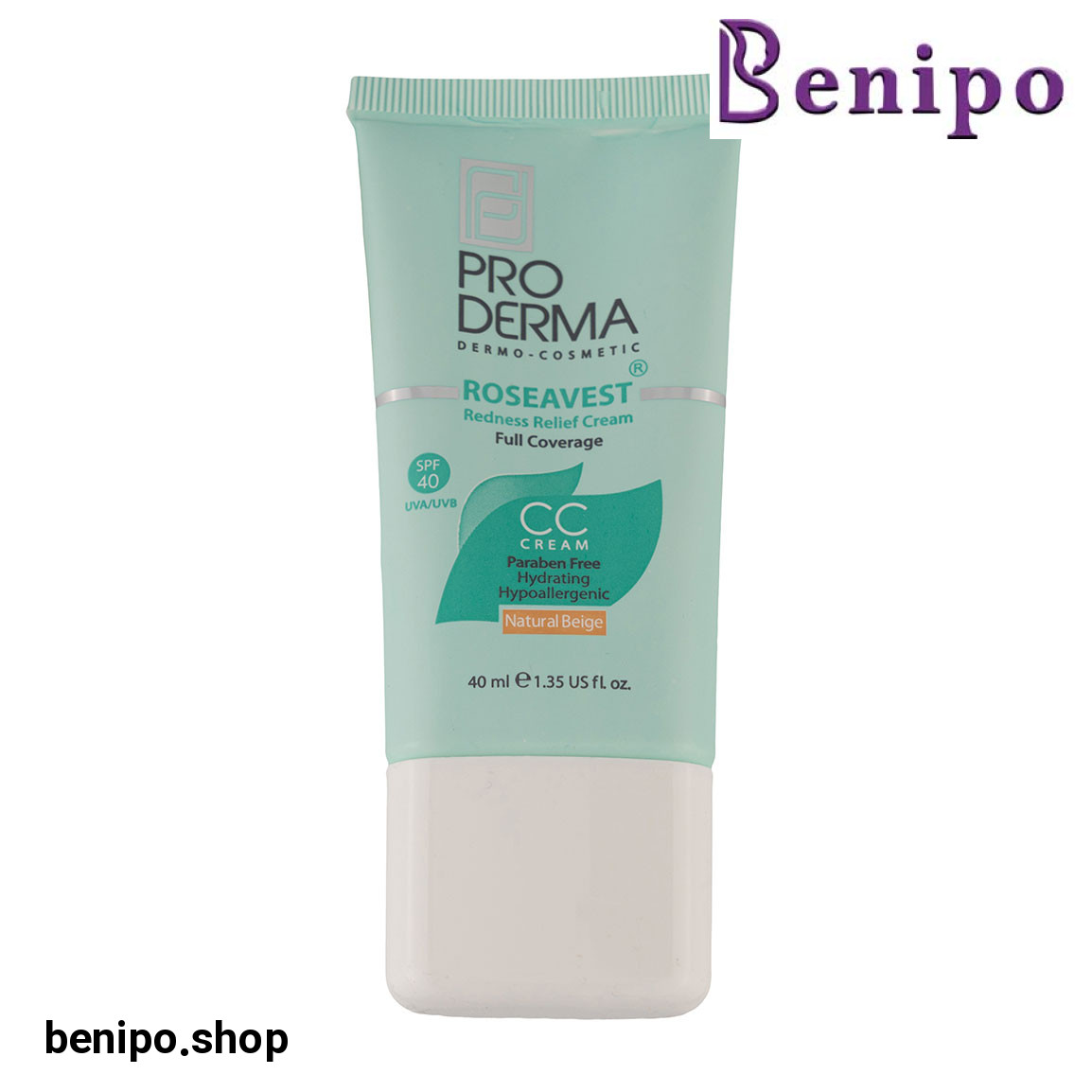 کرم مرطوب کننده رنگی صورت مدل Roseavest مناسب پوست معمولی و حساس با SPF 40 حجم 40 میلی لیتر