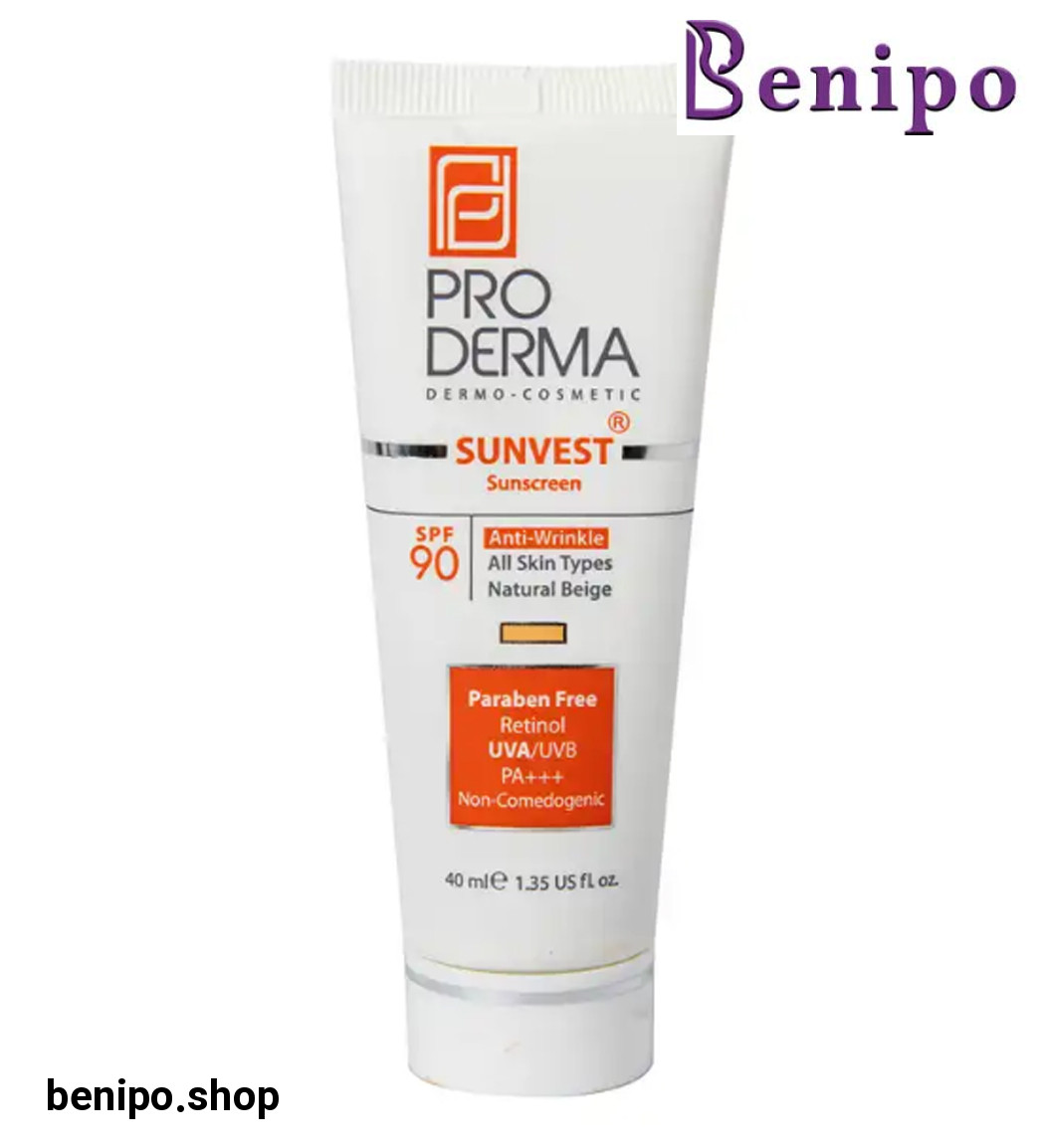 کرم ضد آفتاب و ضد چروک رنگی با اس پی اف 90 حجم 40 میل