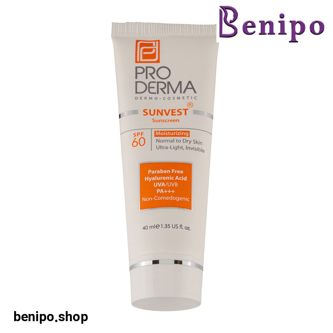 کرم ضد آفتاب بی رنگ با SPF 60 مناسب پوست معمولی و خشک حجم 40 میلی لیتر