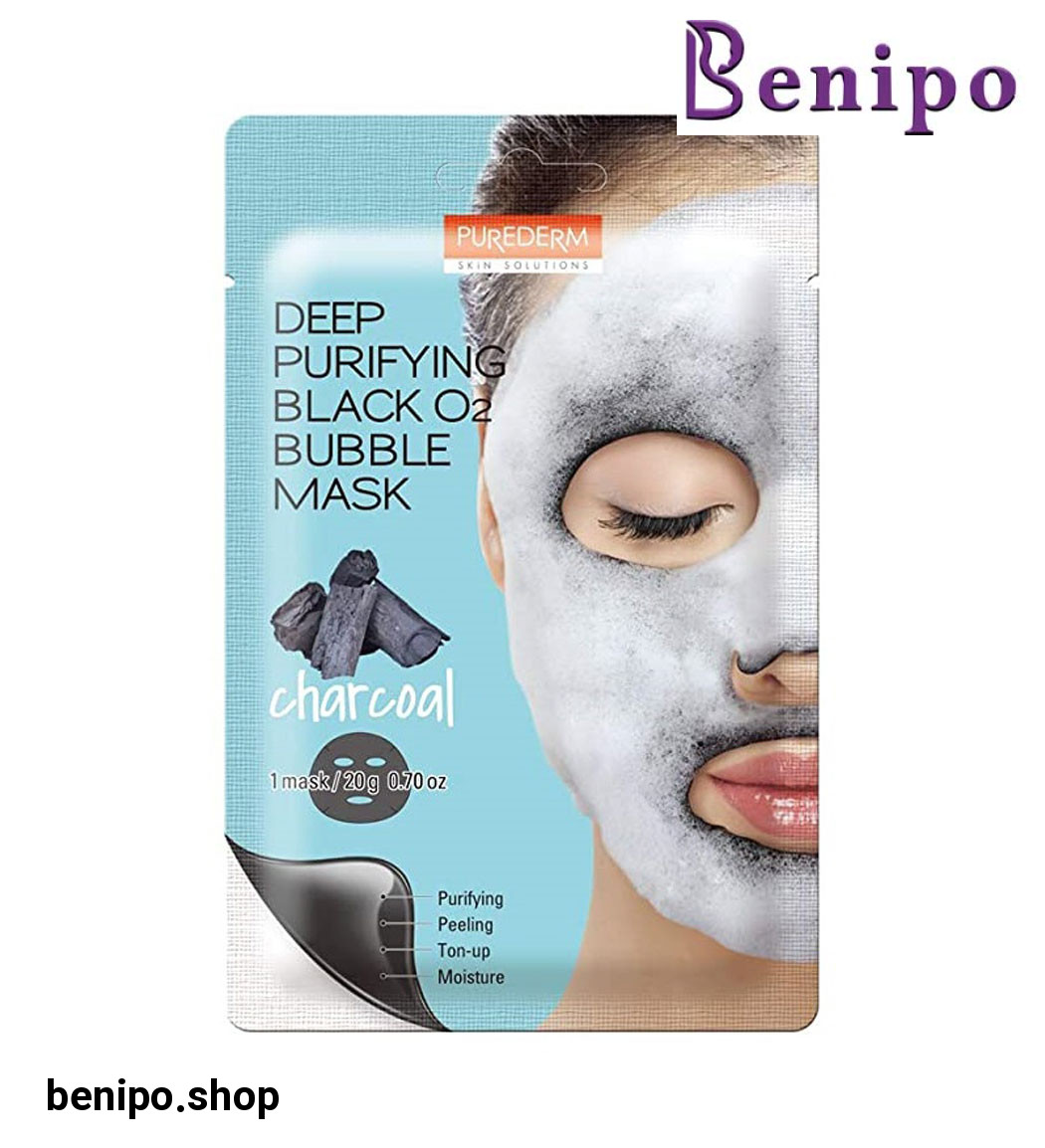 ماسک ورقه ای حبابی مشکی زغالی 20گرمی حجم 20