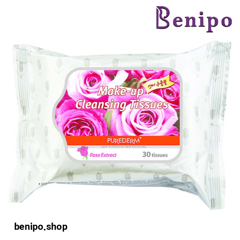 دستمال مرطوب پاک کننده آرایشی گل رز