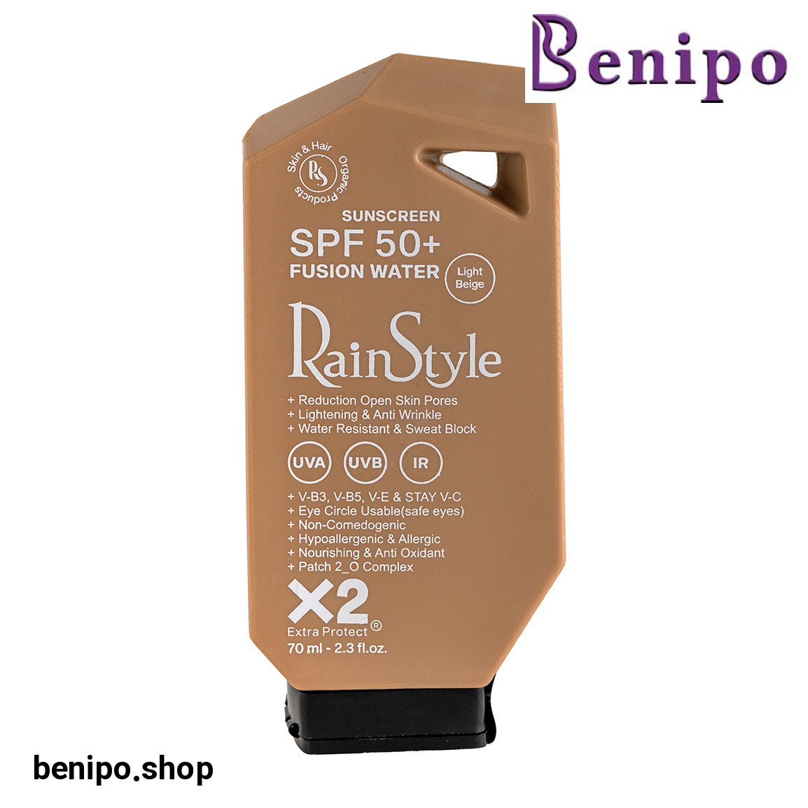 کرم ضد آفتاب فیوژن واتر رنگی با SPF50 مناسب انواع پوست حجم 70 میلی لیتر