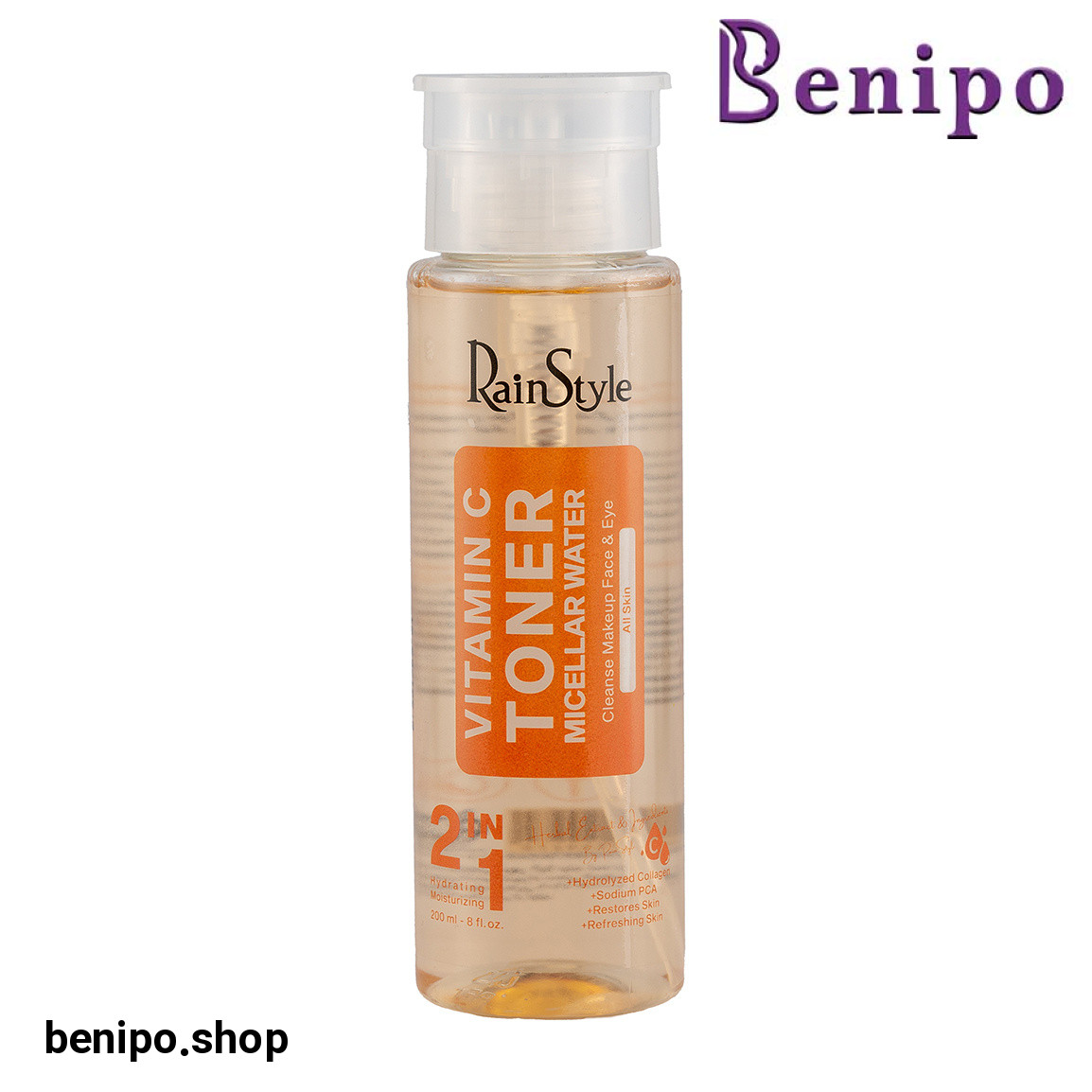 محلول پاک کننده آبرسان مناسب انواع پوست حاوی مشتق ویتامین سی حجم 200 میلی لیتر