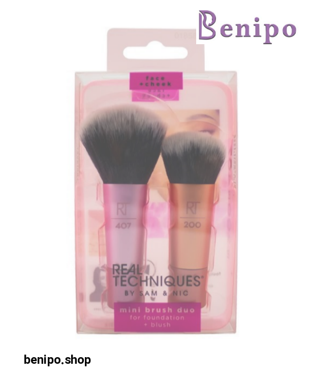 مینی براش کرم پودر و رژگونه بسته 2 عددی