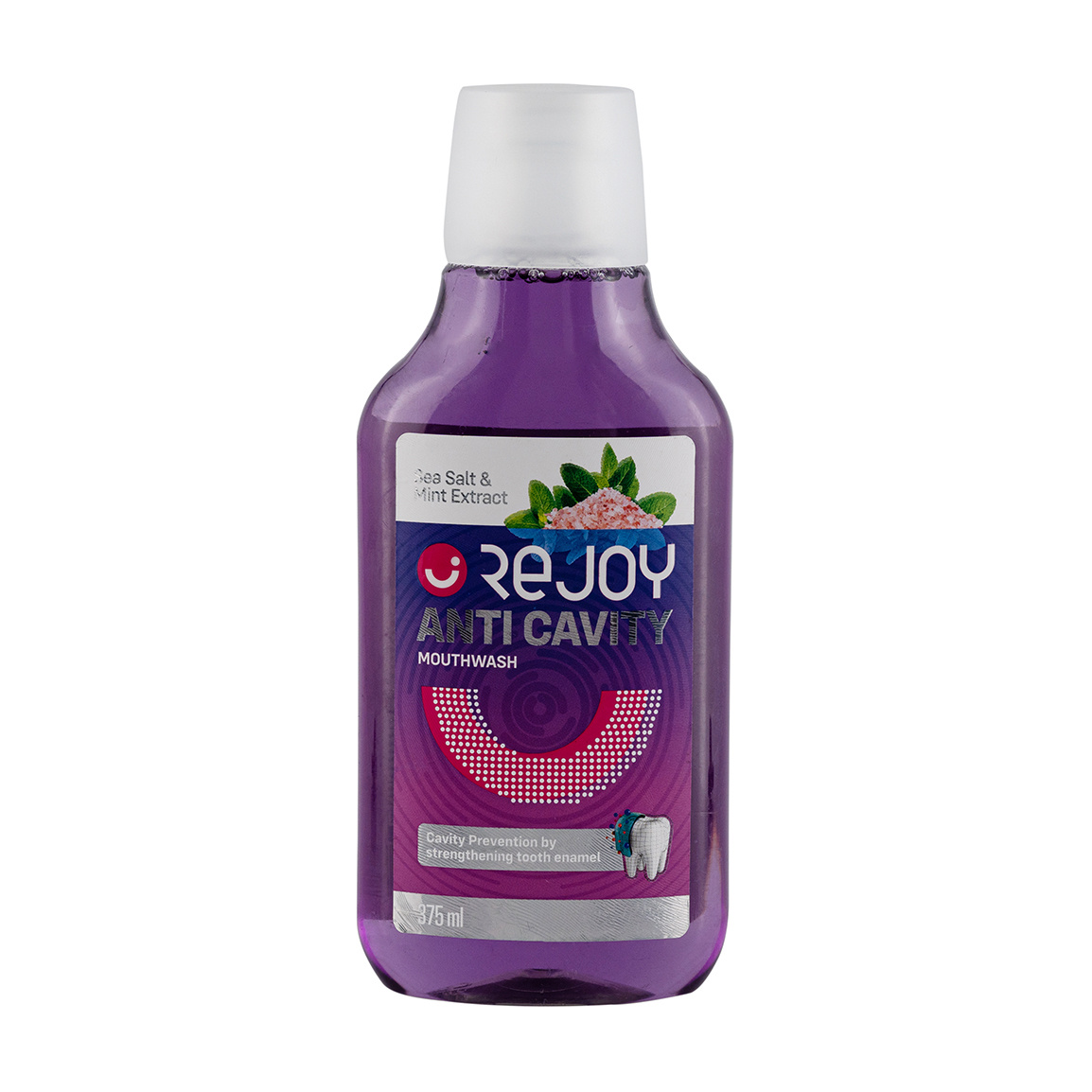 دهانشویه مدل ضد پلاک حاوی نمک دریا و عصاره نعنا حجم 375 میلی لیتر