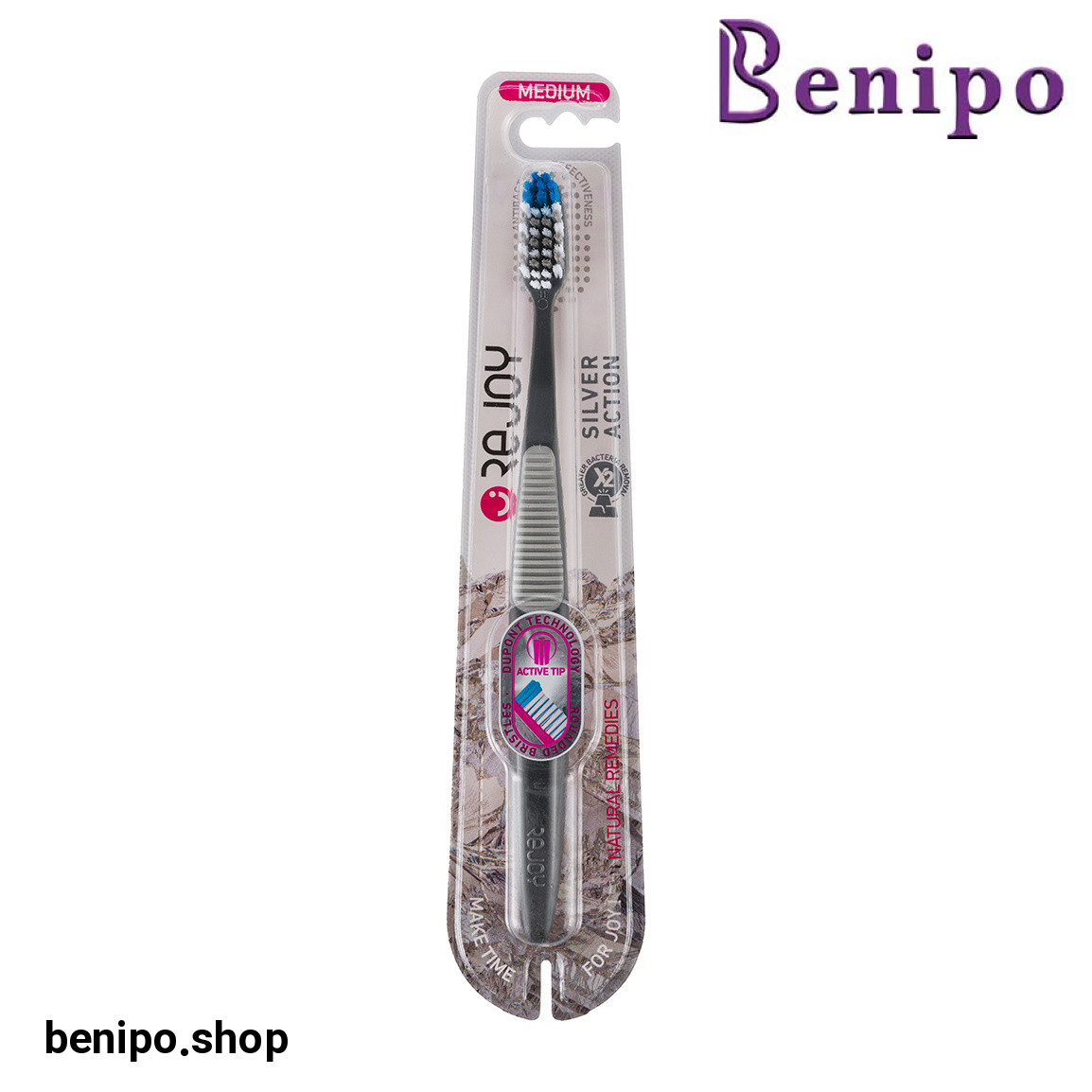 مسواک مدل Renature حاوی ذرات نقره با برس متوسط ارسال با رنگ رندوم