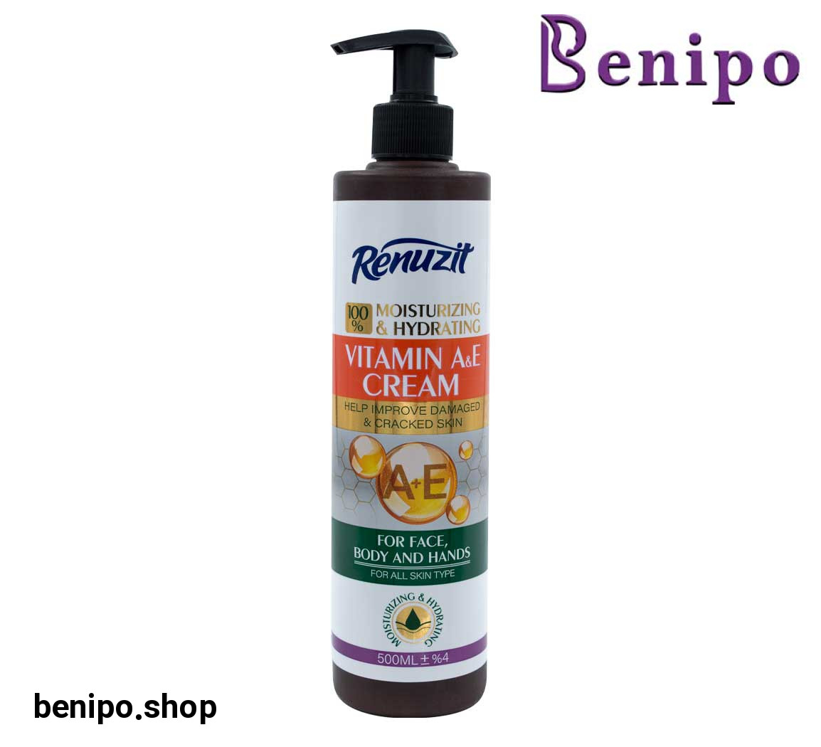 کرم آبرسان و مرطوب کننده پمپی حاوی ویتامین A و E حجم 500میل