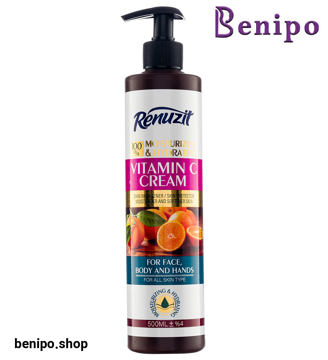 کرم آبرسان و مرطوب کننده پمپی حاوی ویتامین C حجم 500میل