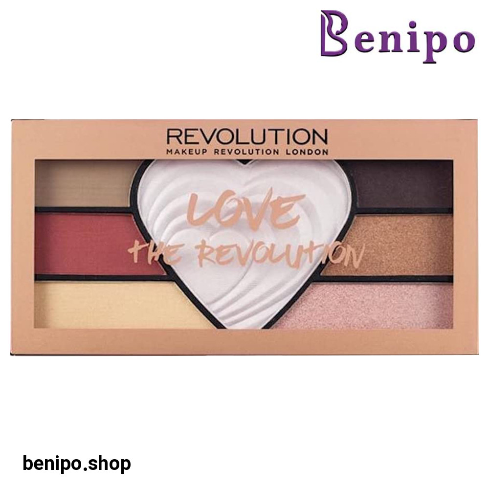 پالت 7 تايي سايه و هايلايتر مدل لاو د رولوشن پلت