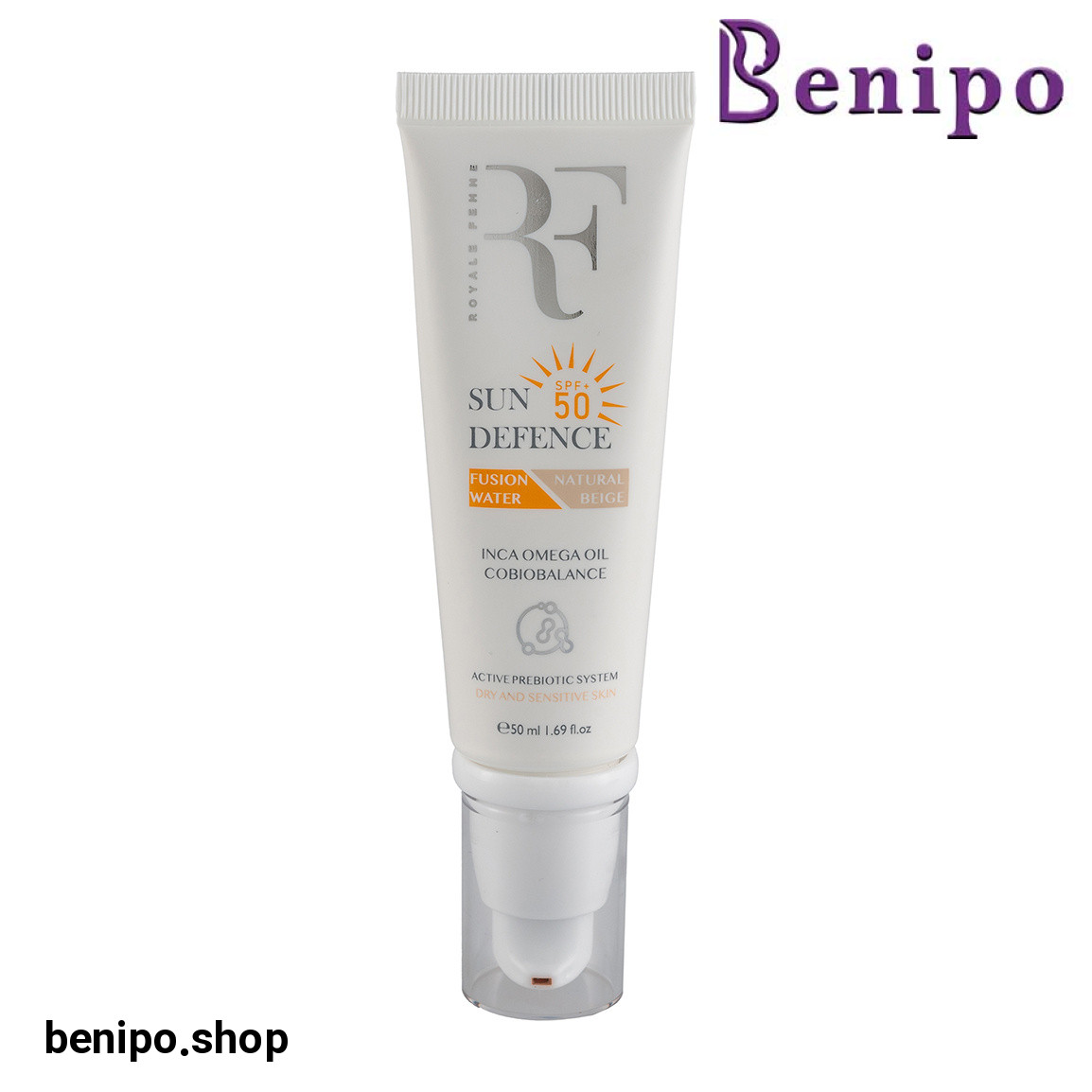 کرم ضد آفتاب رنگی با SPF 50 مناسب پوست خشک و حساس حجم 50 میلی لیتر