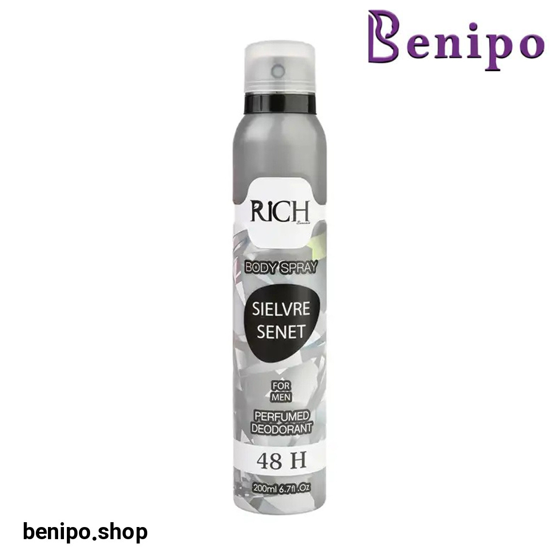 اسپری بدن مردانه مدل Silvre Senet حجم 200 میلی لیتر