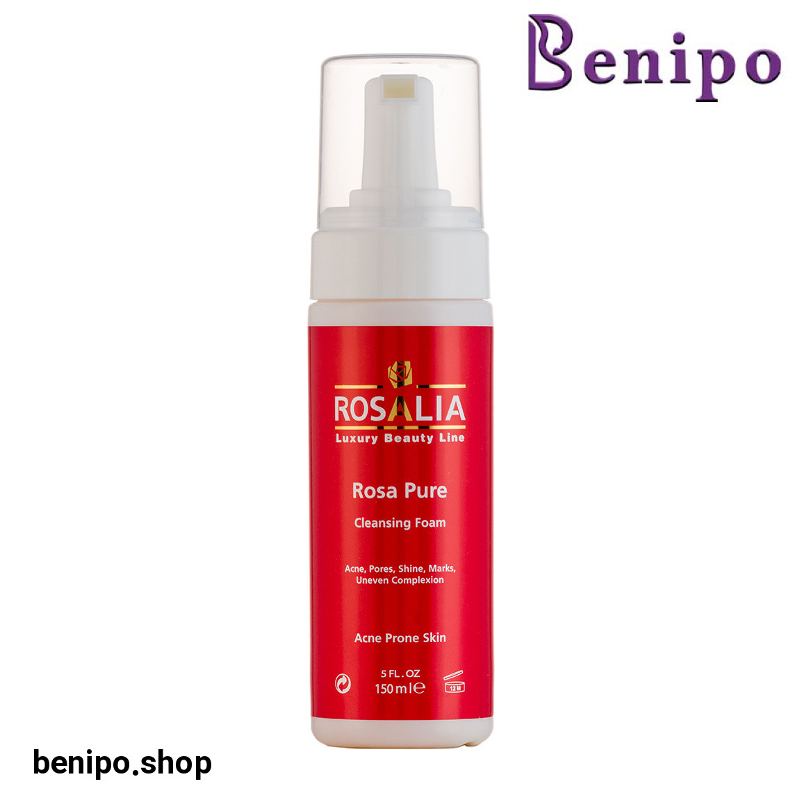 فوم شستشو صورت مدل Rosa Pure مناسب پوست چرب و مستعد آکنه حجم 150 میلی لیتر
