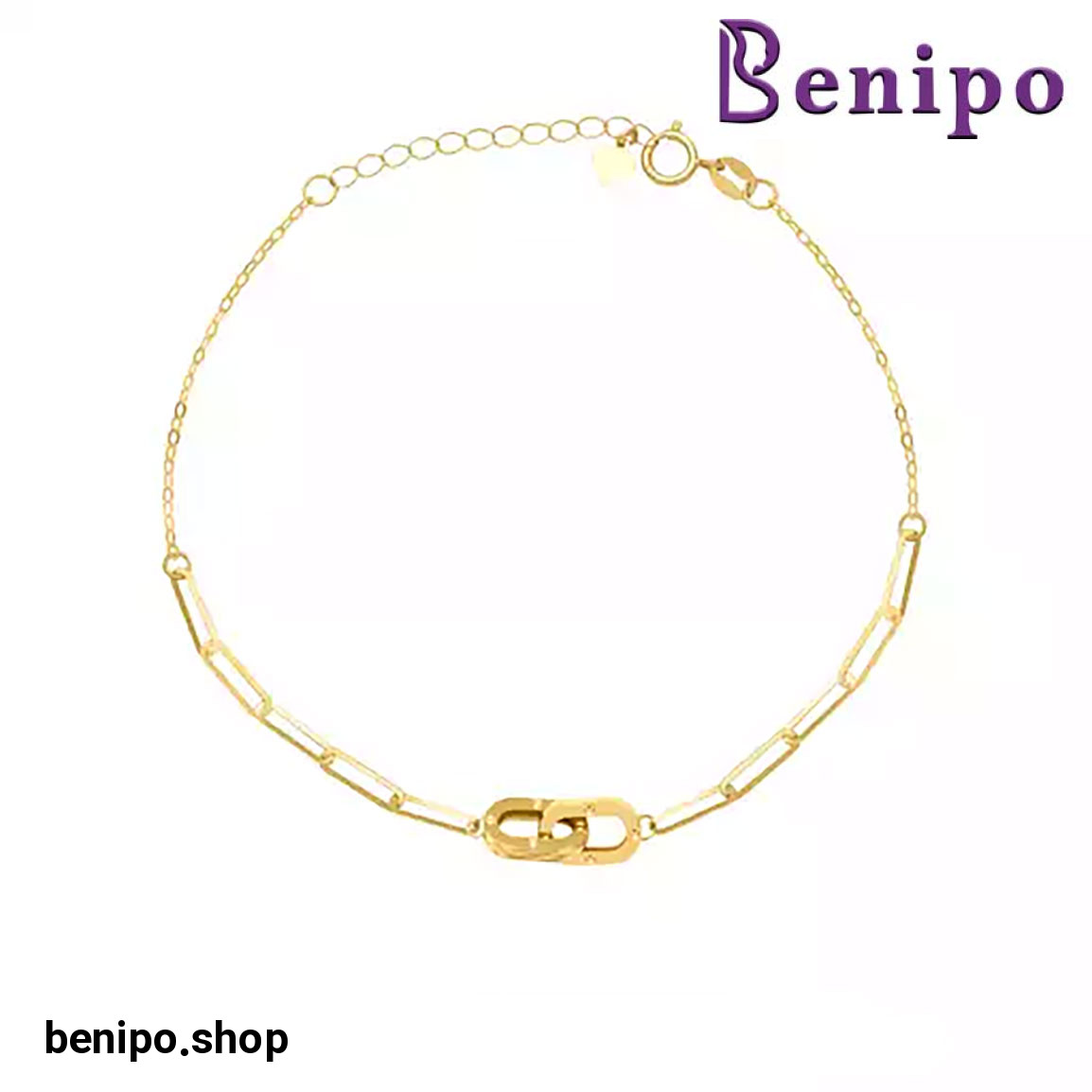 دستبند طلا هرمس دو حلقه بیضی