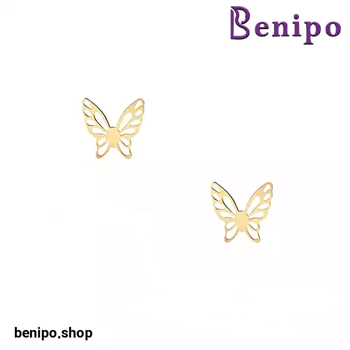 گوشواره میخی طلا طرح پروانه