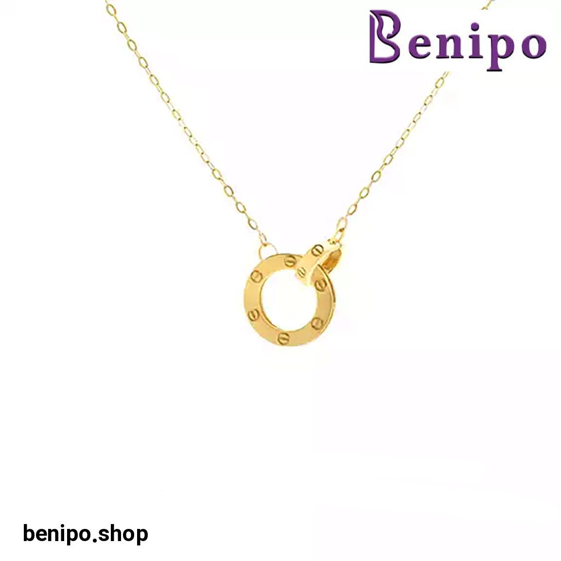 گردنبند طلا کارتیه دو حلقه نامتقارن