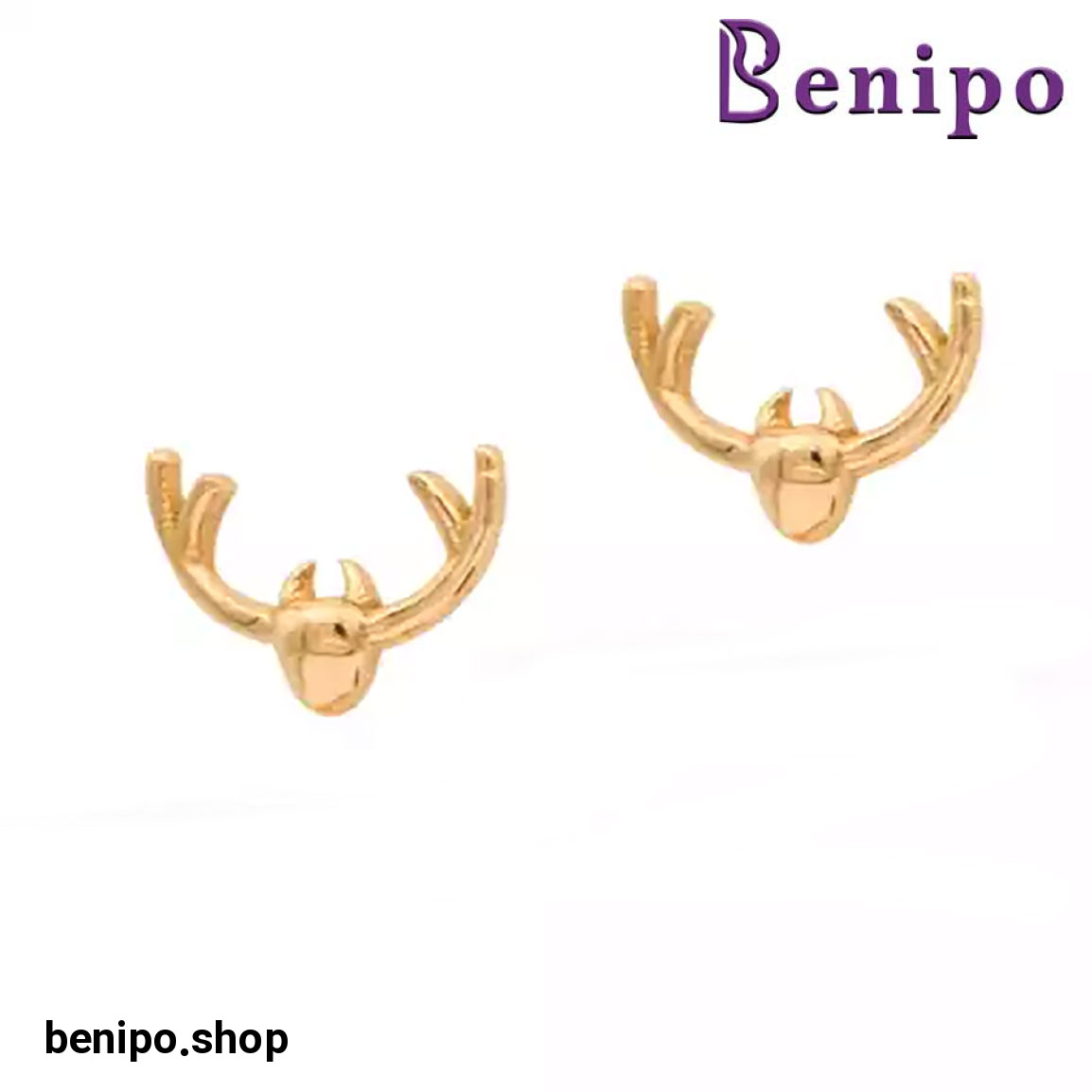 گوشواره میخی طلا گوزن