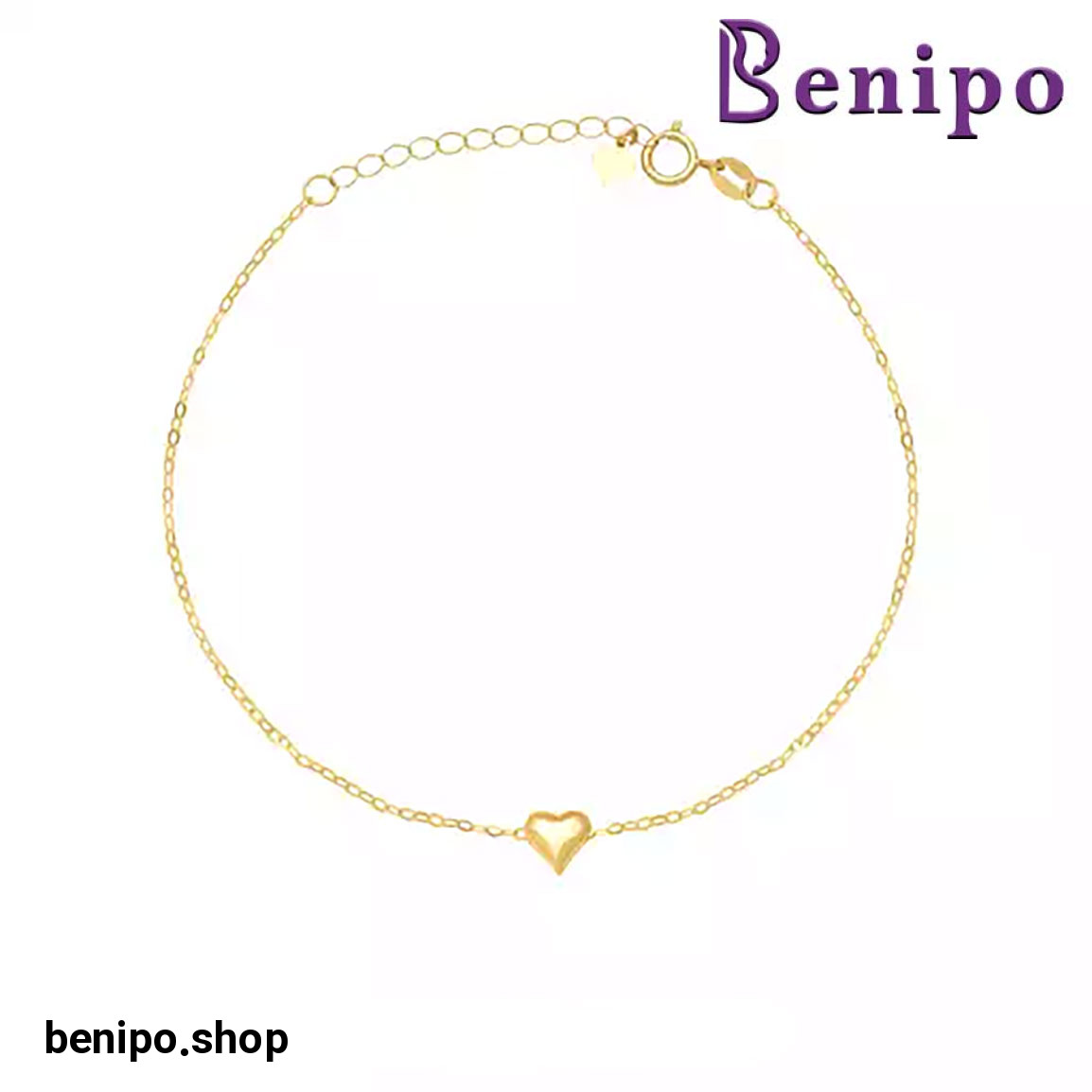 دستبند طلا قلب