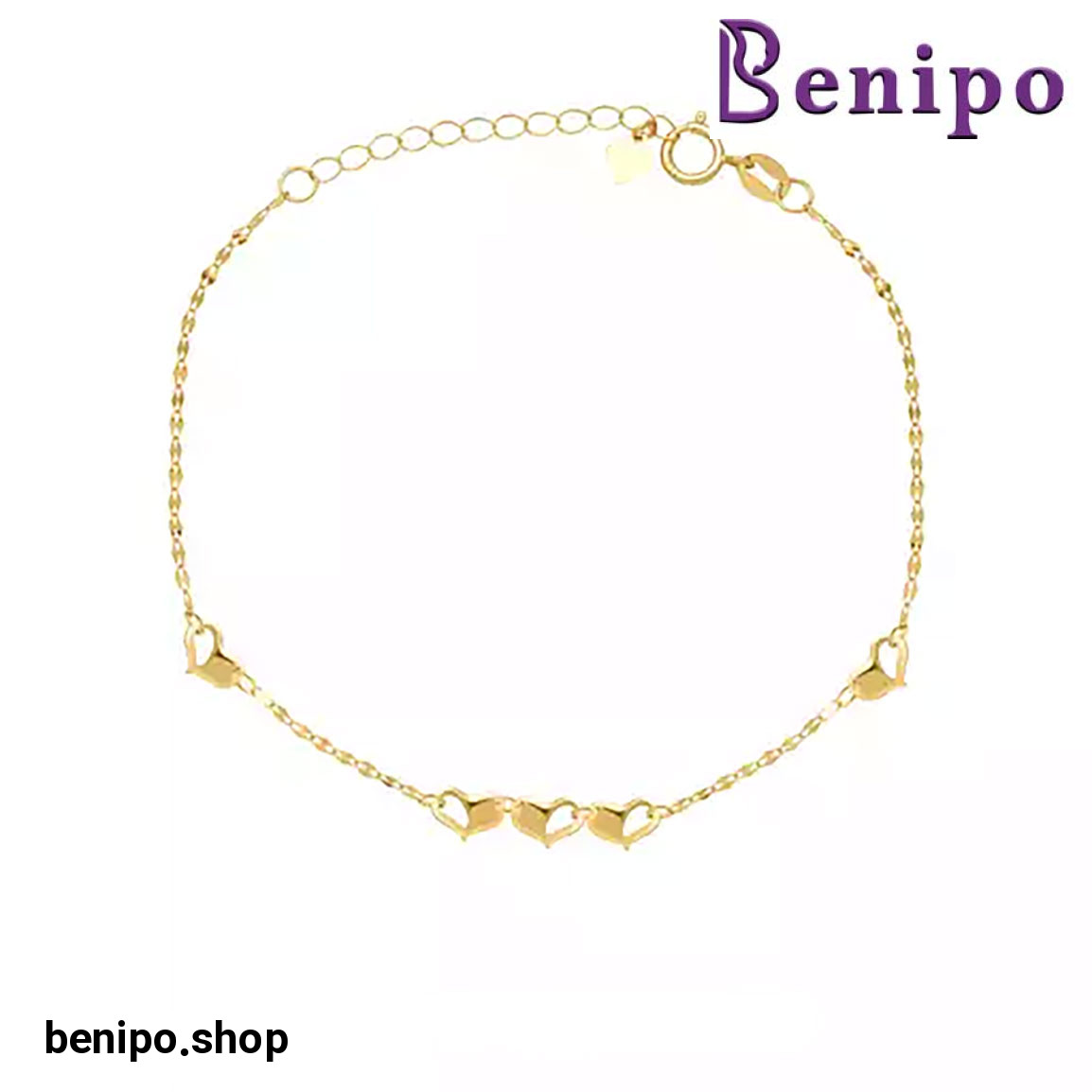 دستبند طلا قلب پیپر