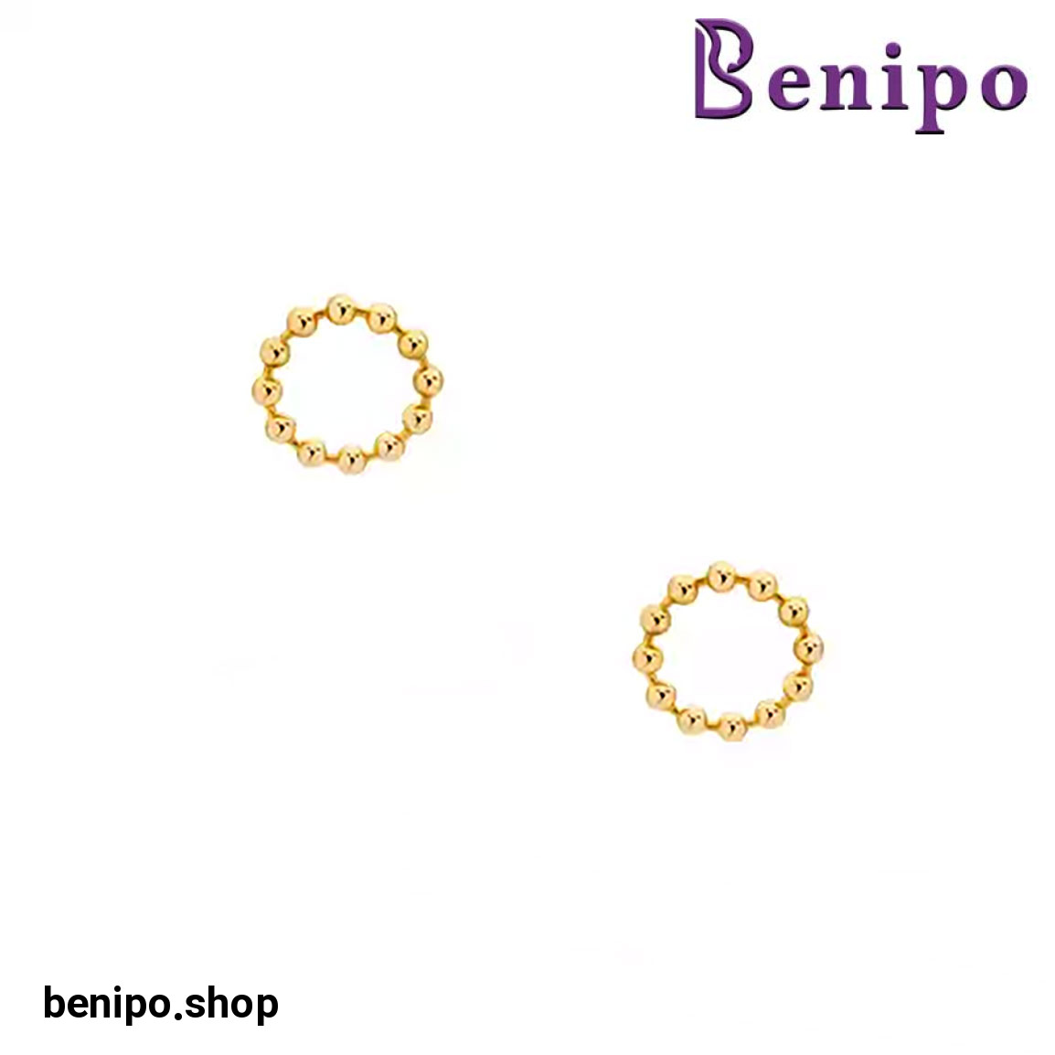 گوشواره میخی طلا مه گل