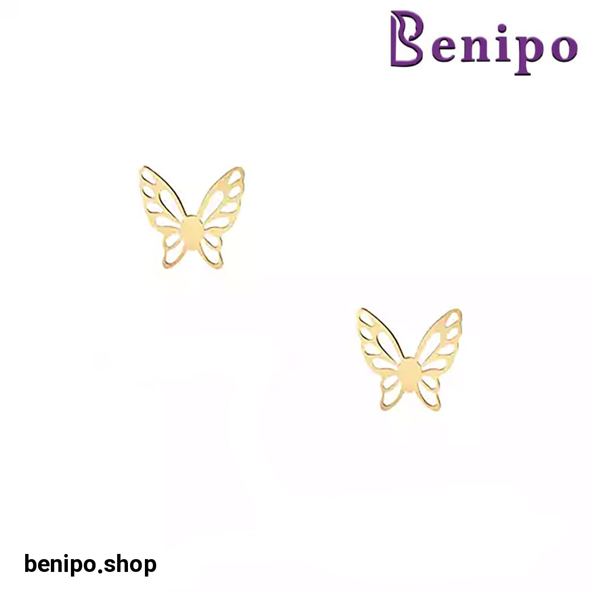 گوشواره میخی طلا پروانه