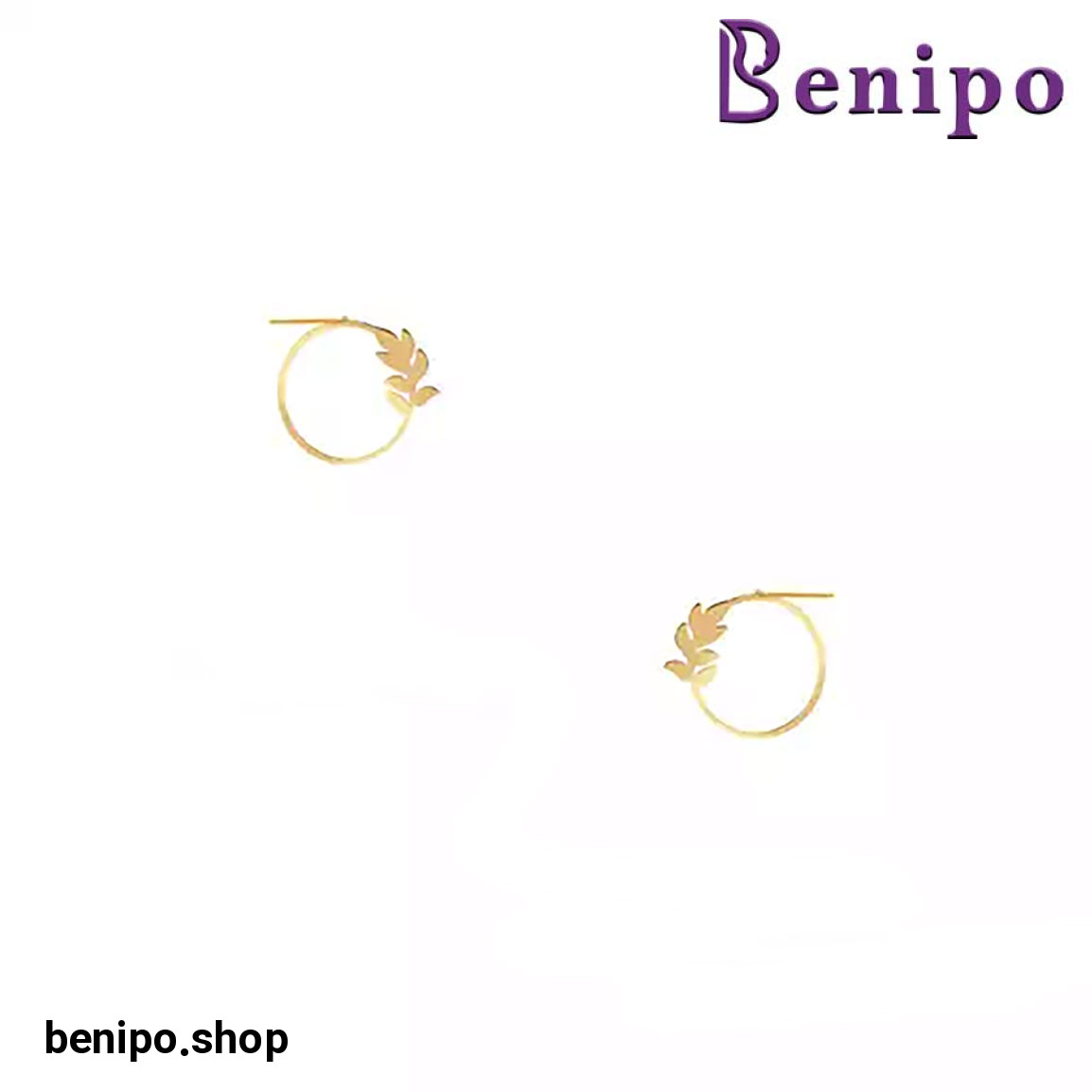 گوشواره طلا میخی برگ زیتون