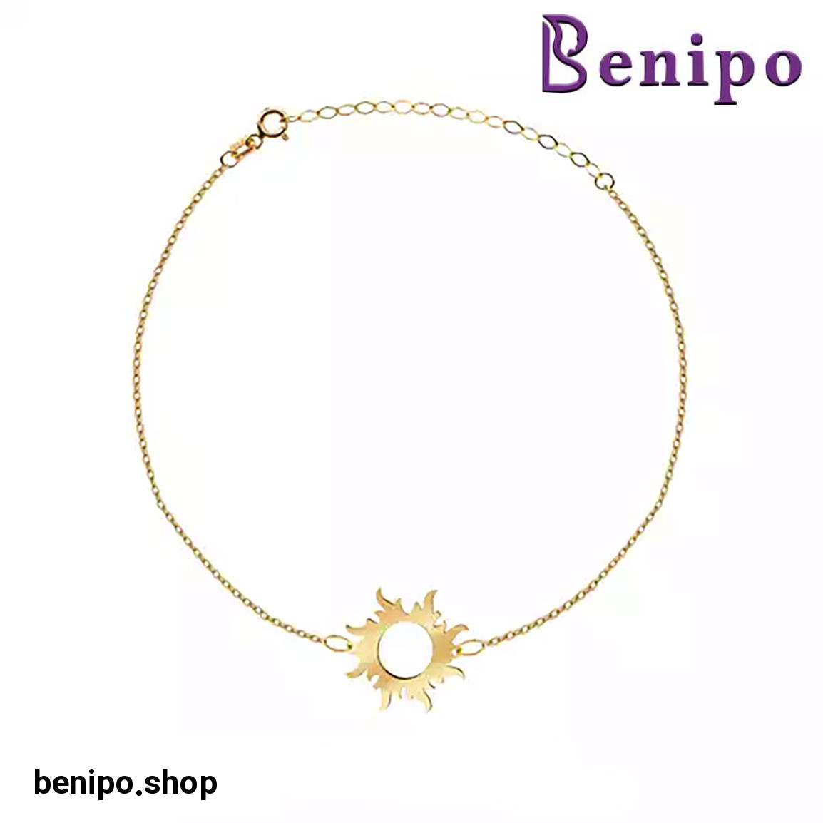 دستبند طلا زنجیری خورشید مهربان