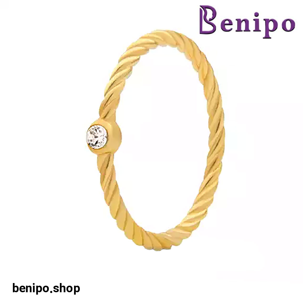 انگشتر طلا پیچ تک نگین