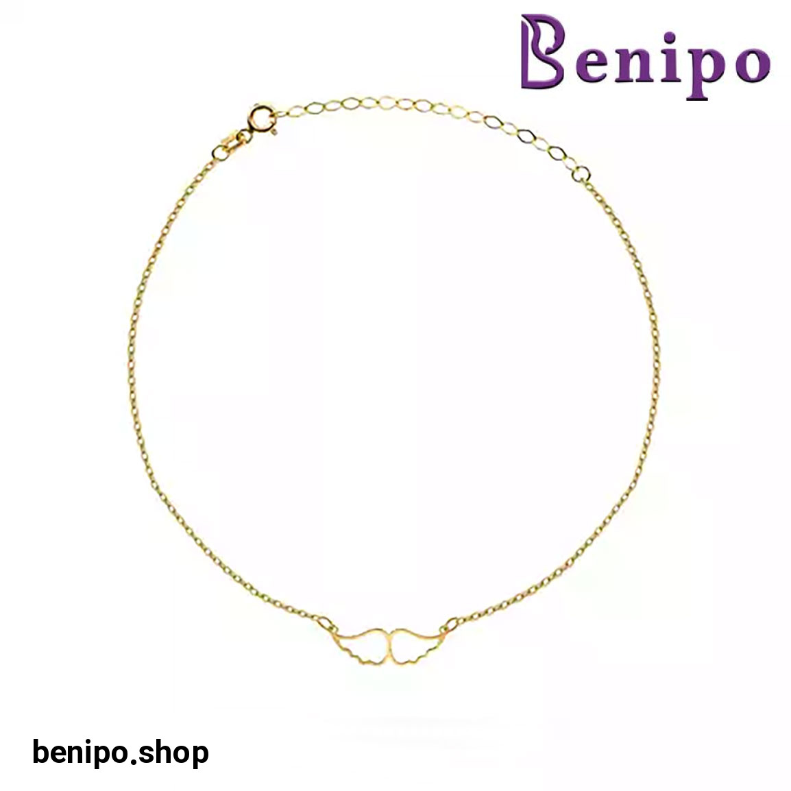 دستبند طلا زنجیری دو بال فرشته