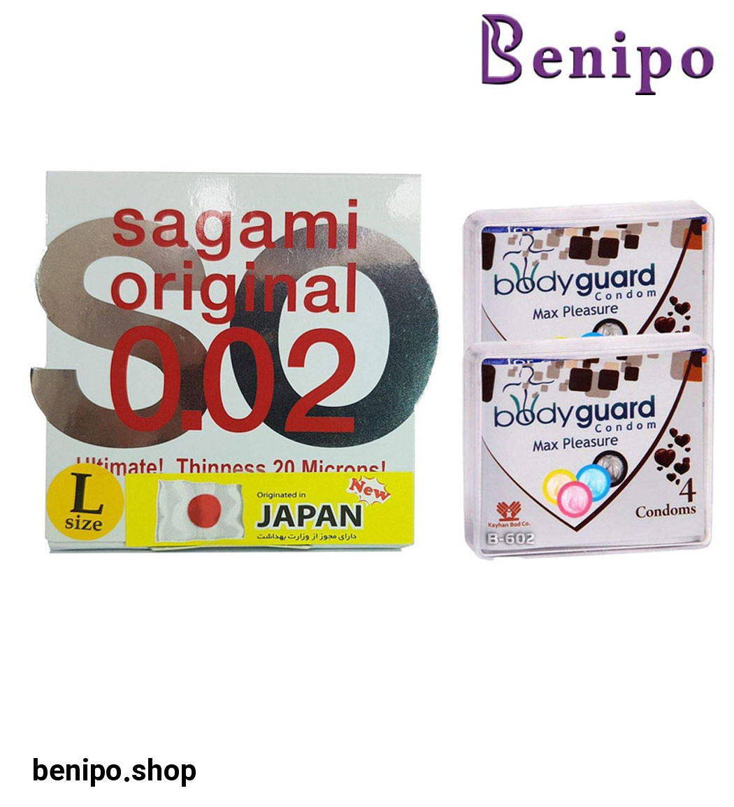 کاندوم بادی گارد مدل مکس پلژر 2 عددی به همراه کاندوم سایز لارج 2 عددی