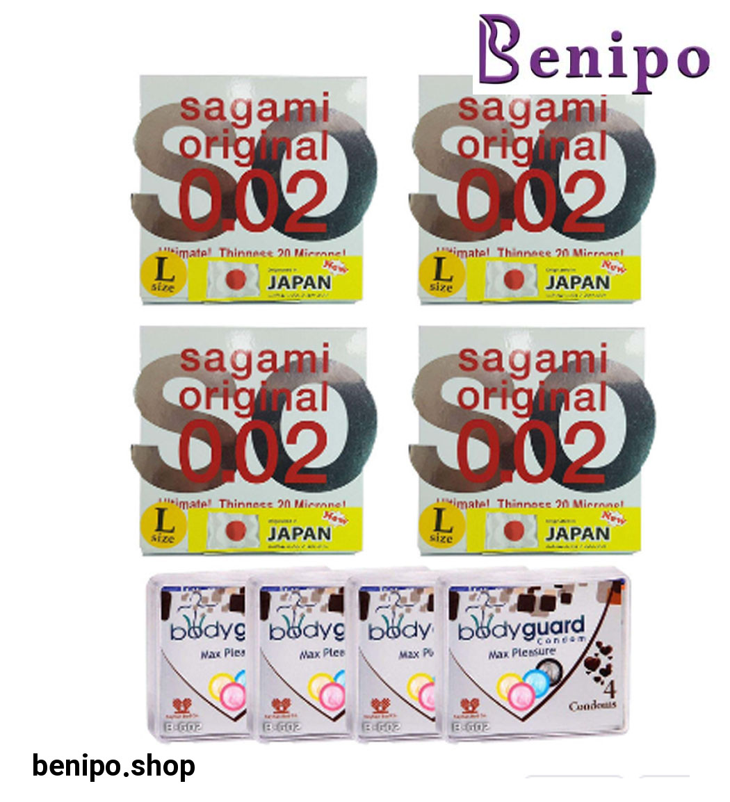 کاندوم بادی گارد مدل مکس پلژر 4 عددی به همراه کاندوم سایز لارج 4 عددی