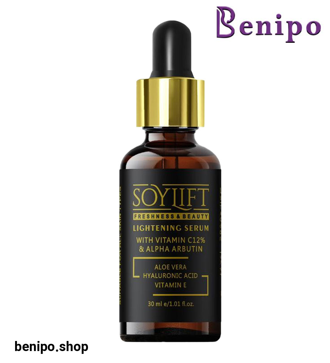 سرم روشن کننده صورت دارای ویتامین سی12درصد و آربوتین حجم 30میلی لیتر